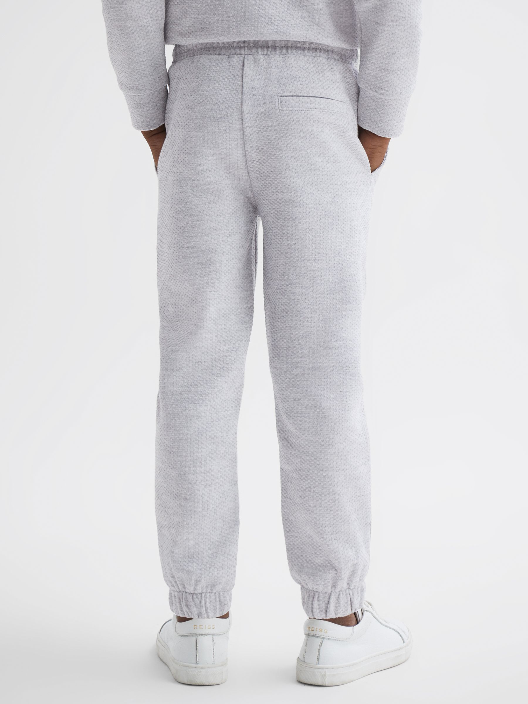 Senior Textured Drawstring Joggers in Soft Grey - Image 4 of 5