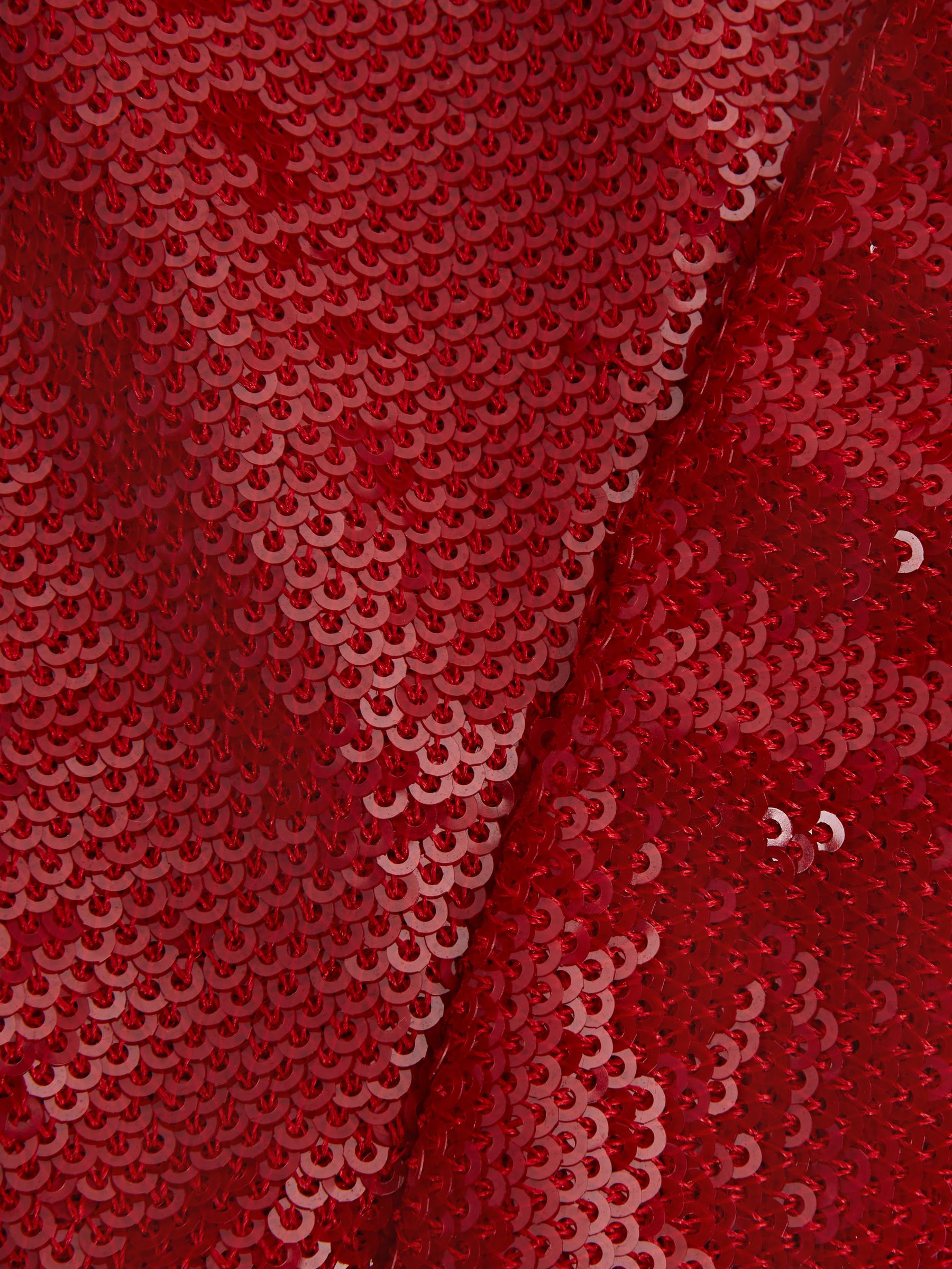 Halston Sequin Mini Dress in Red - Image 8 of 8