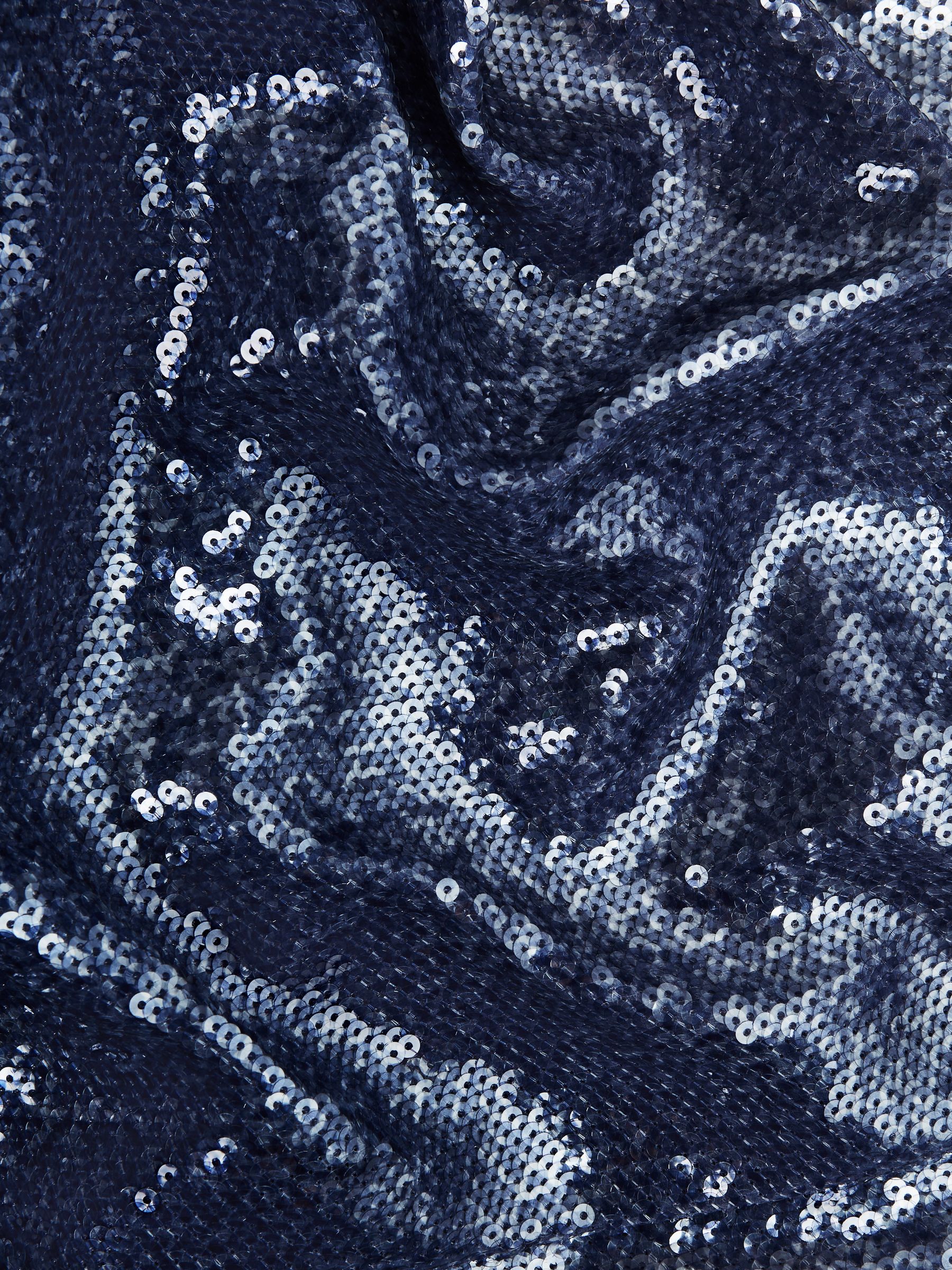 Halston Cold Shoulder Ombre Sequin Maxi Gown in Black Multi - Image 9 of 9