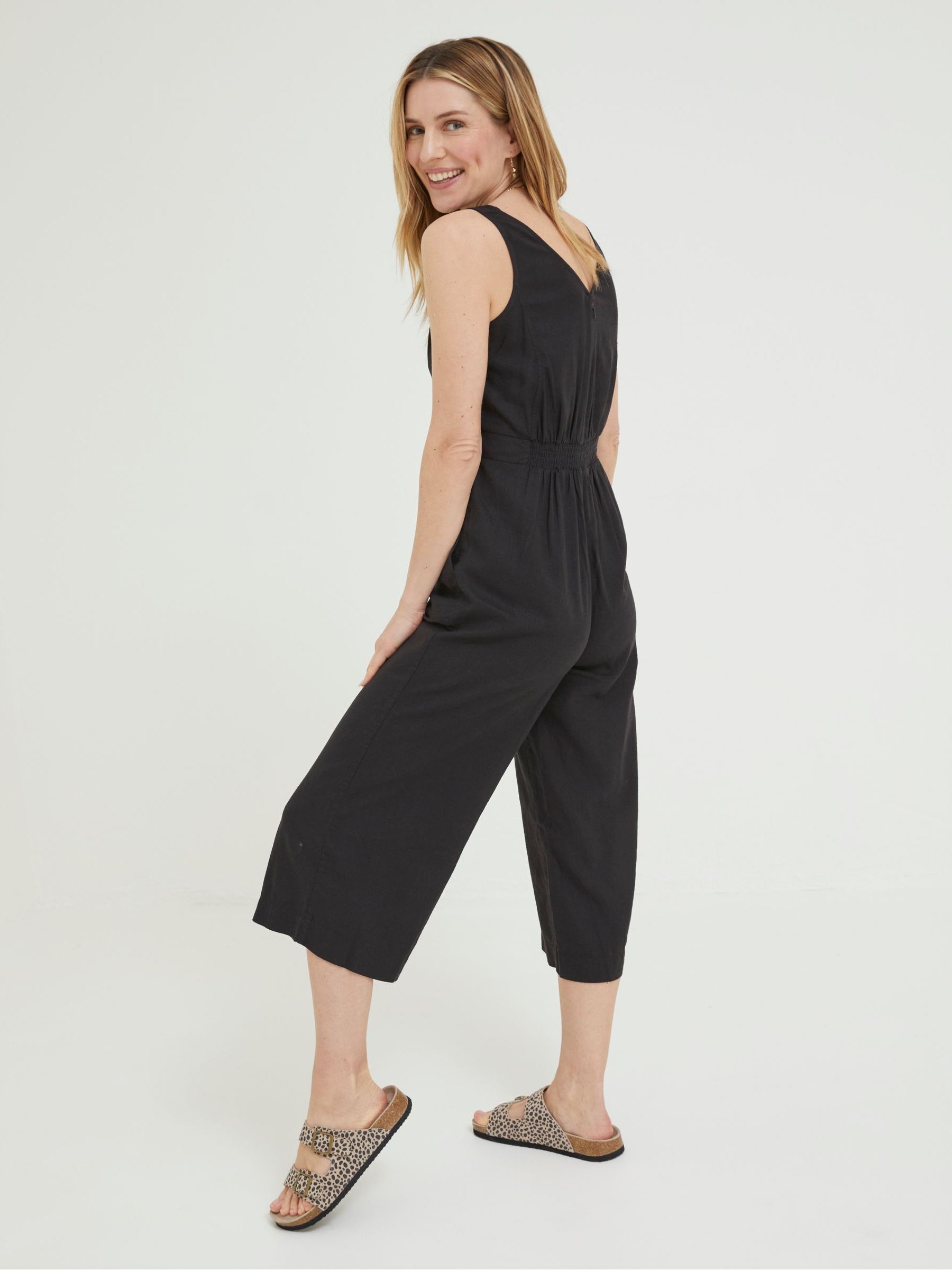 Black Linen Blend Aderyn Jumpsuit - Image 2 of 4