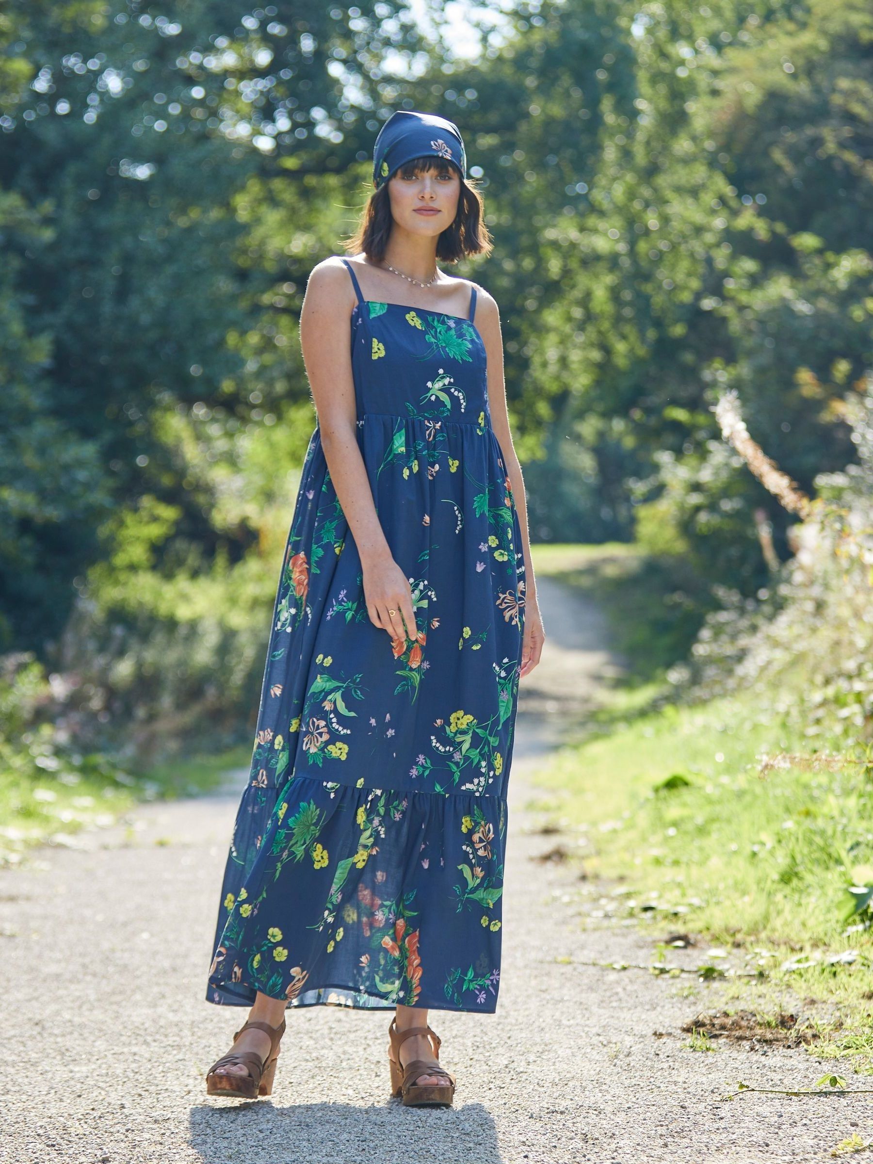 Blue National Forest Elm Floral Midi Dress - Image 1 of 10 Blue National Forest Elm Floral Midi Dress - Image 1 of 10
