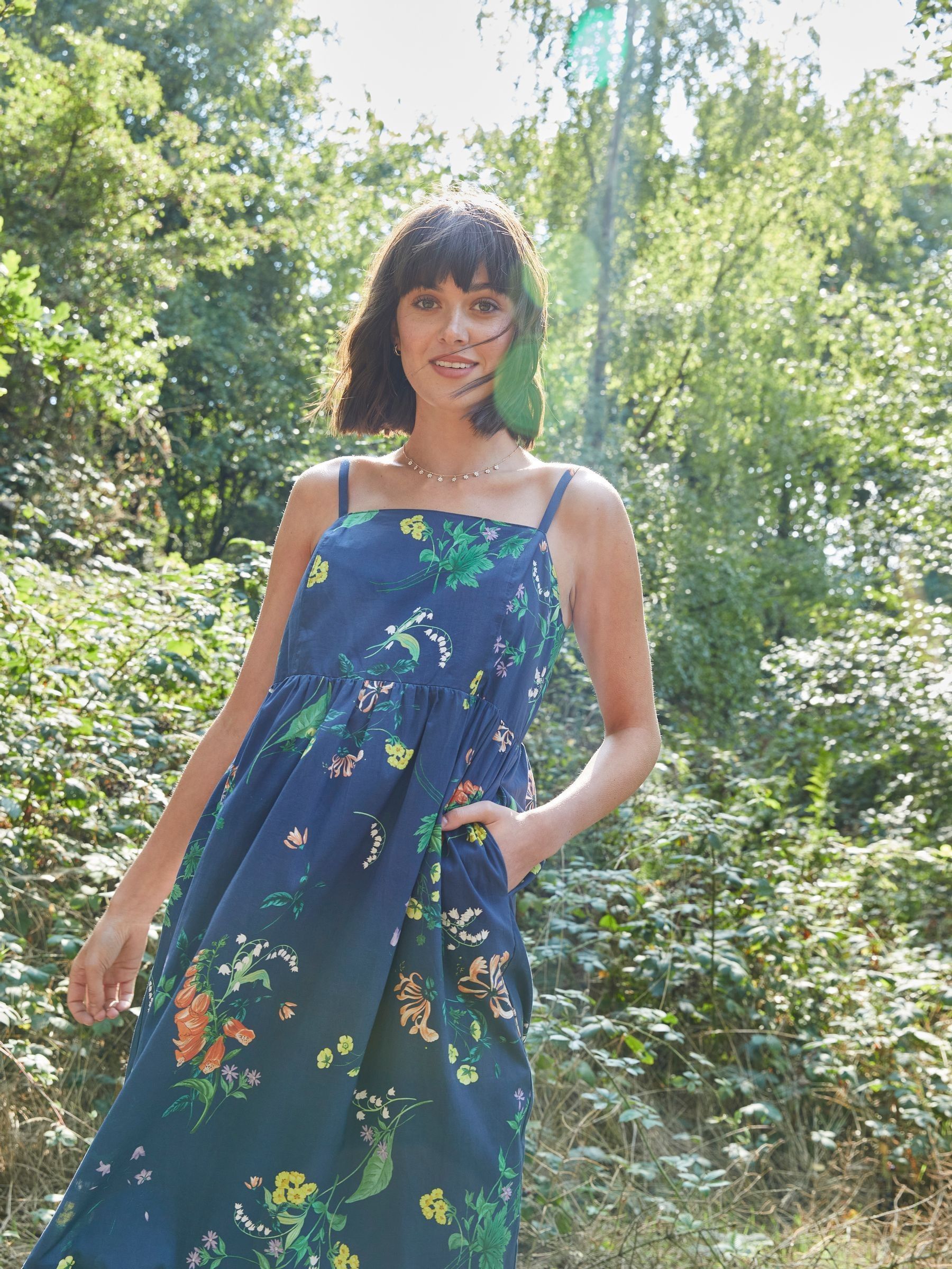 Blue National Forest Elm Floral Midi Dress - Image 5 of 10