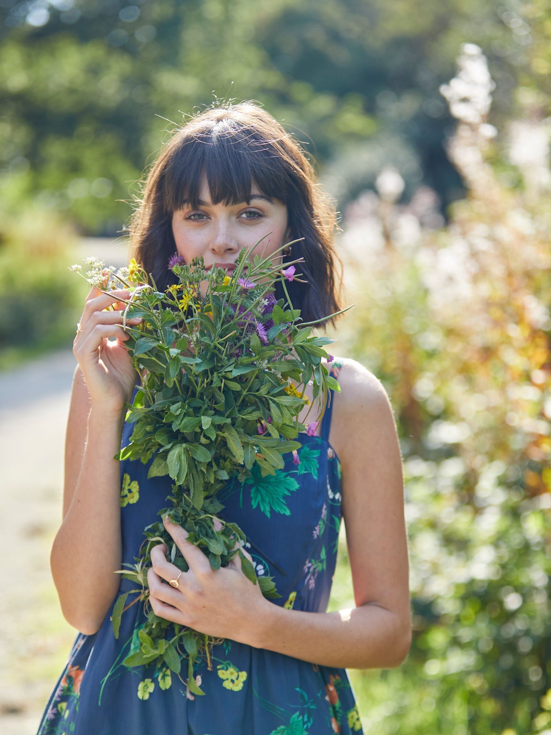 Blue National Forest Elm Floral Midi Dress - Image 6 of 10