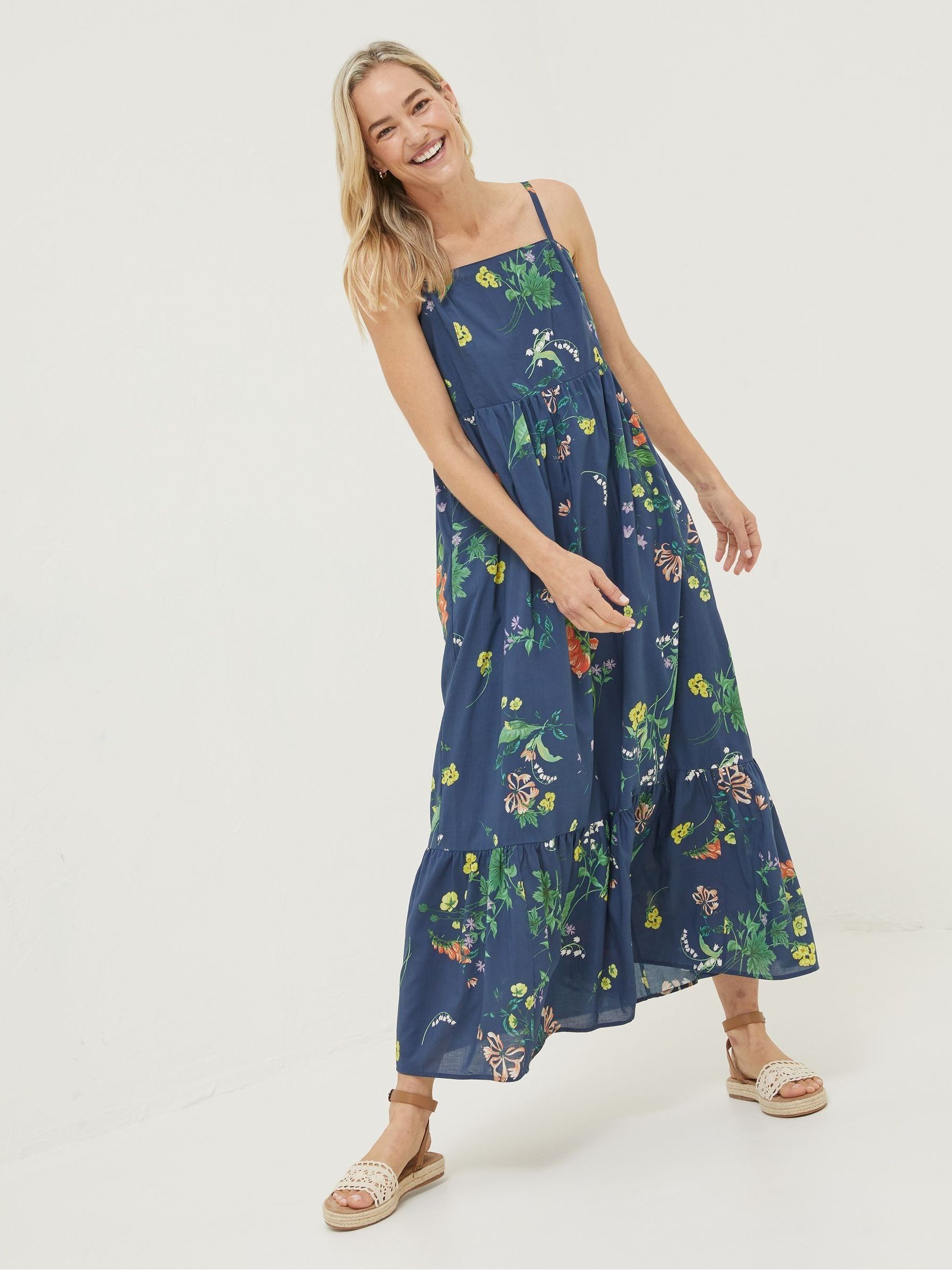 Blue National Forest Elm Floral Midi Dress - Image 7 of 10