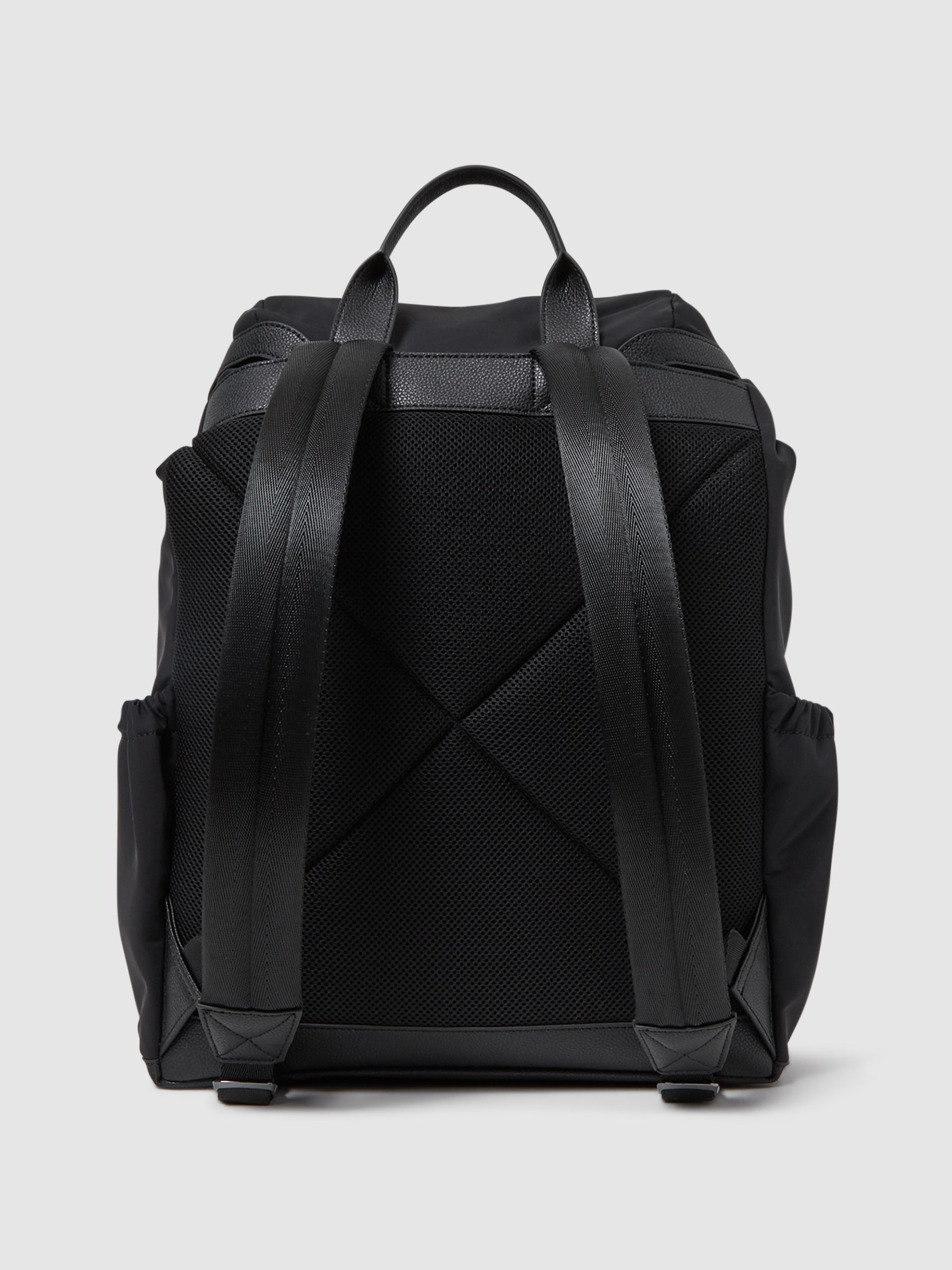 Leather Drawstring Backpack in Black - Image 5 of 5