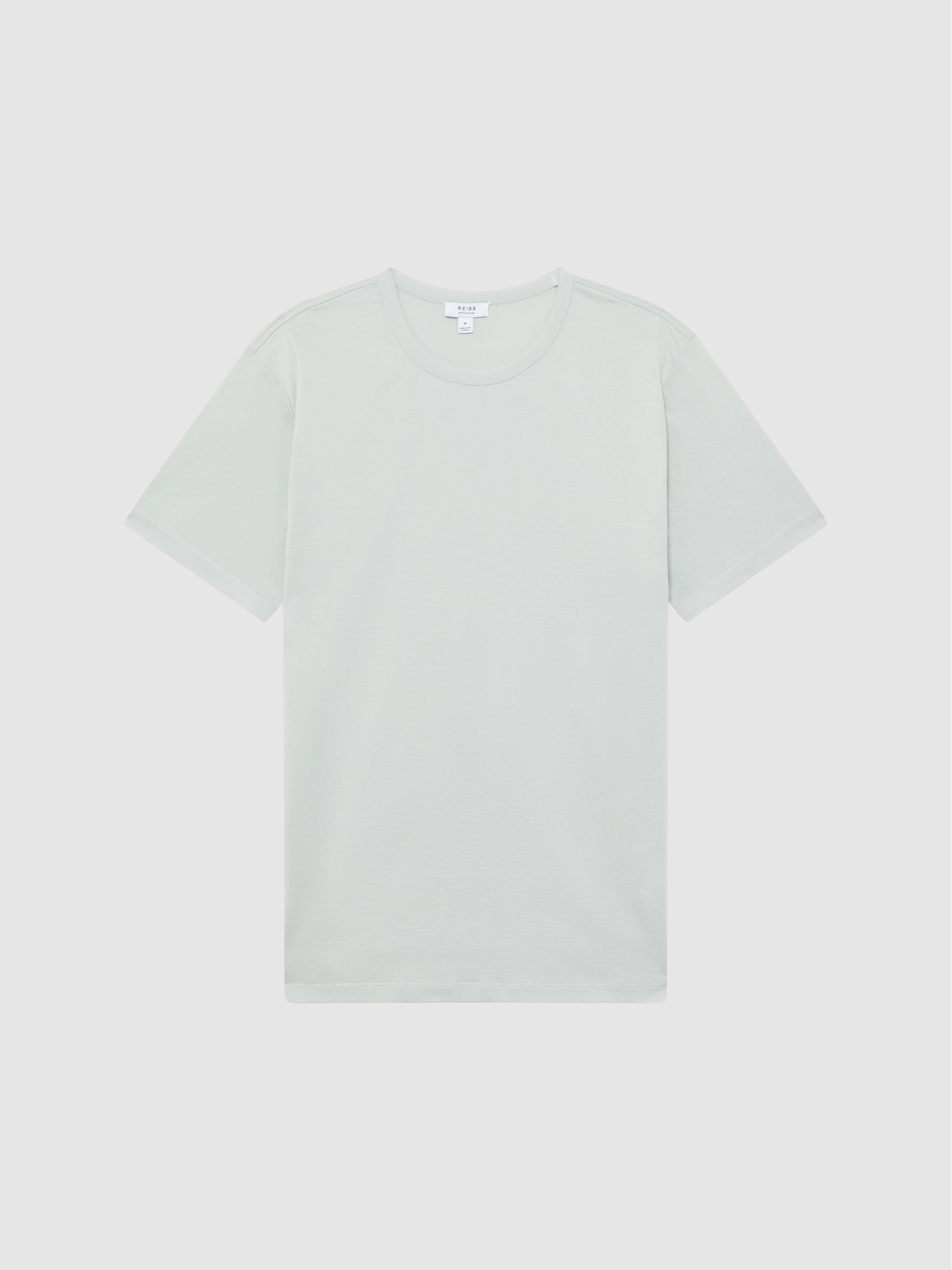Mercerised Crew Neck T-shirt in Mint - Image 2 of 6