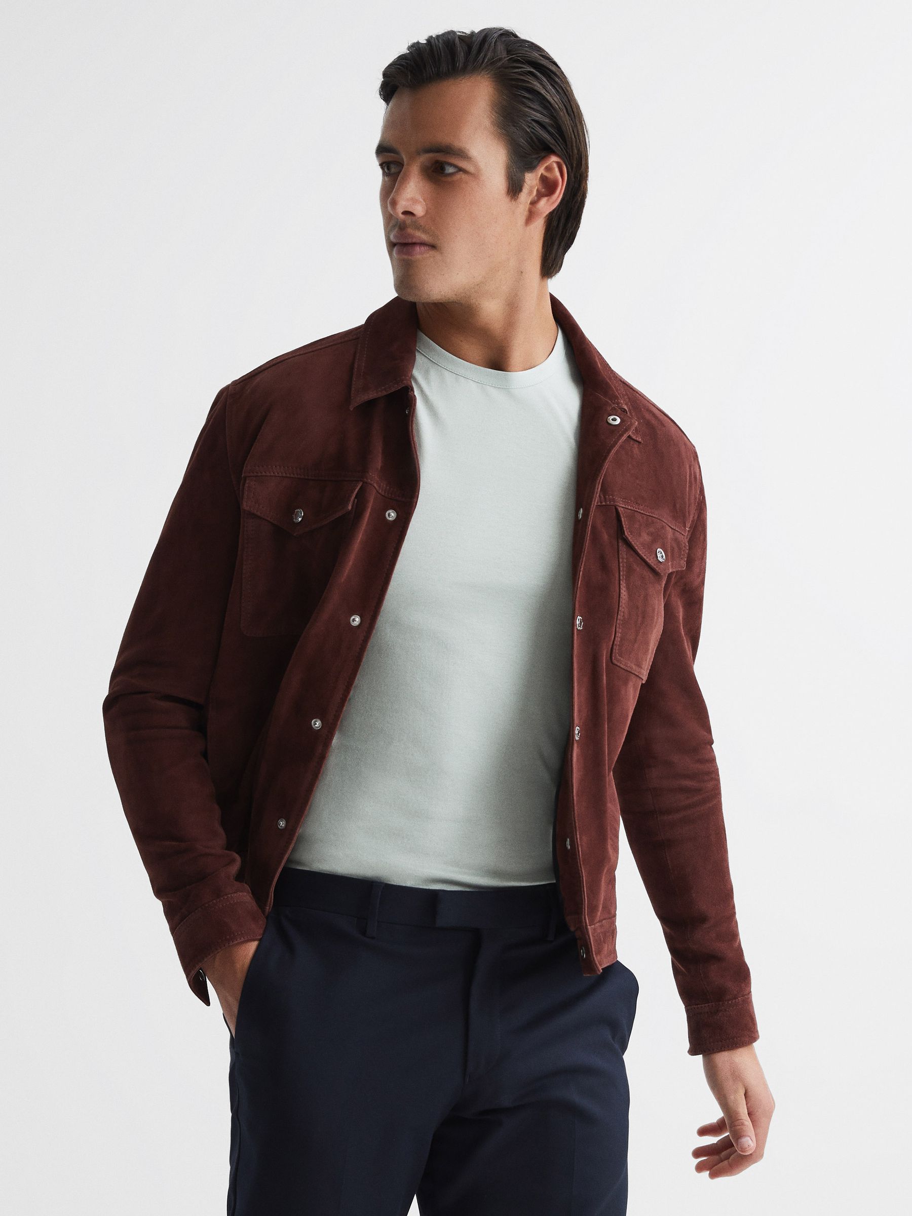 Mercerised Crew Neck T-shirt in Mint - Image 6 of 6