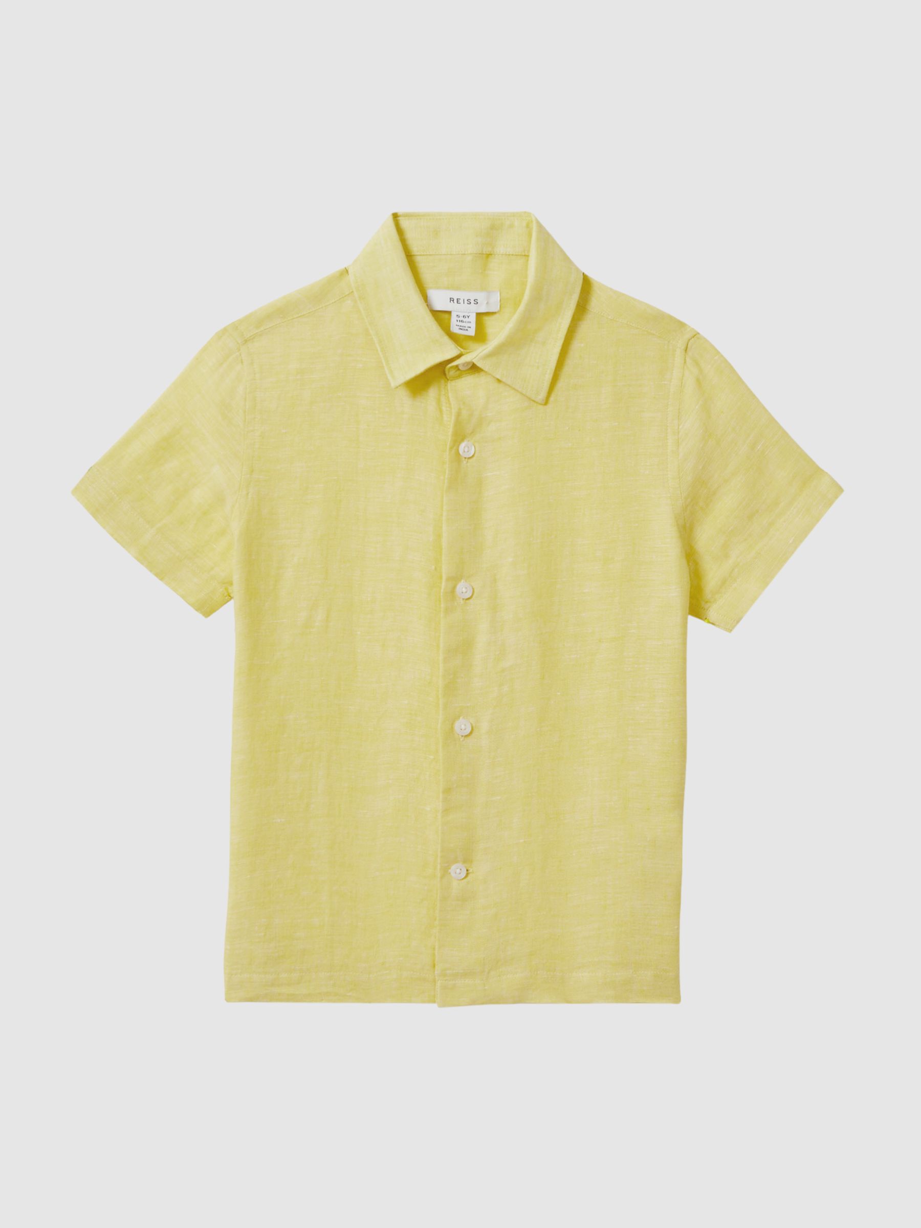 Short Sleeve Linen Shirt in Lemon - Image 2 of 6