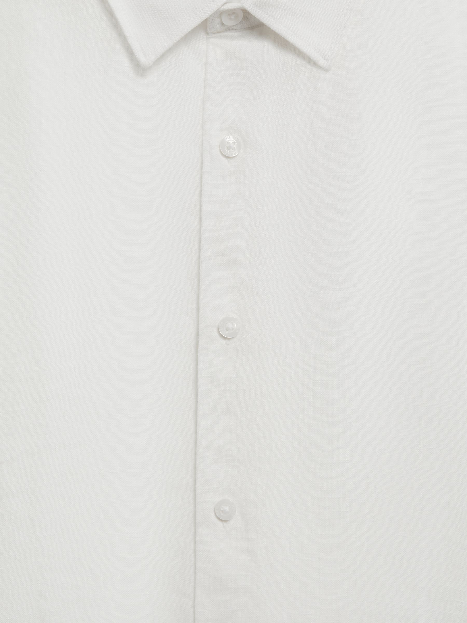 9-13 yrs Short Sleeve Linen Shirt in White - Image 7 of 7