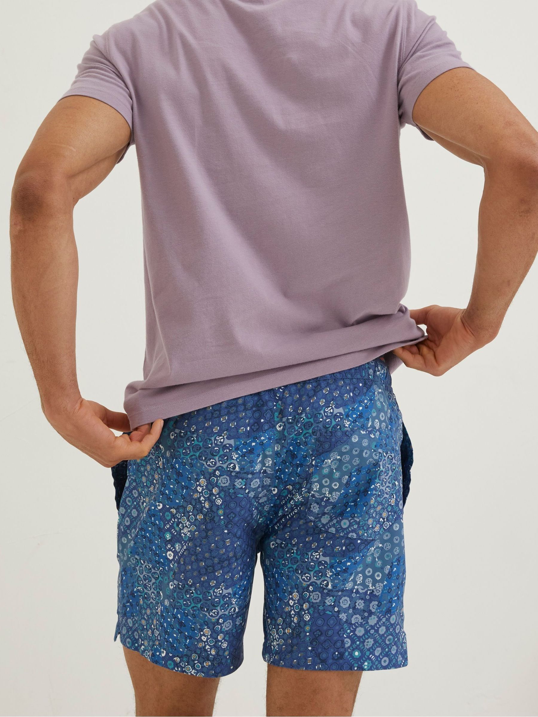 Blue Trevose Patchwork Swim Shorts - Image 2 of 4 Blue Trevose Patchwork Swim Shorts - Image 2 of 4