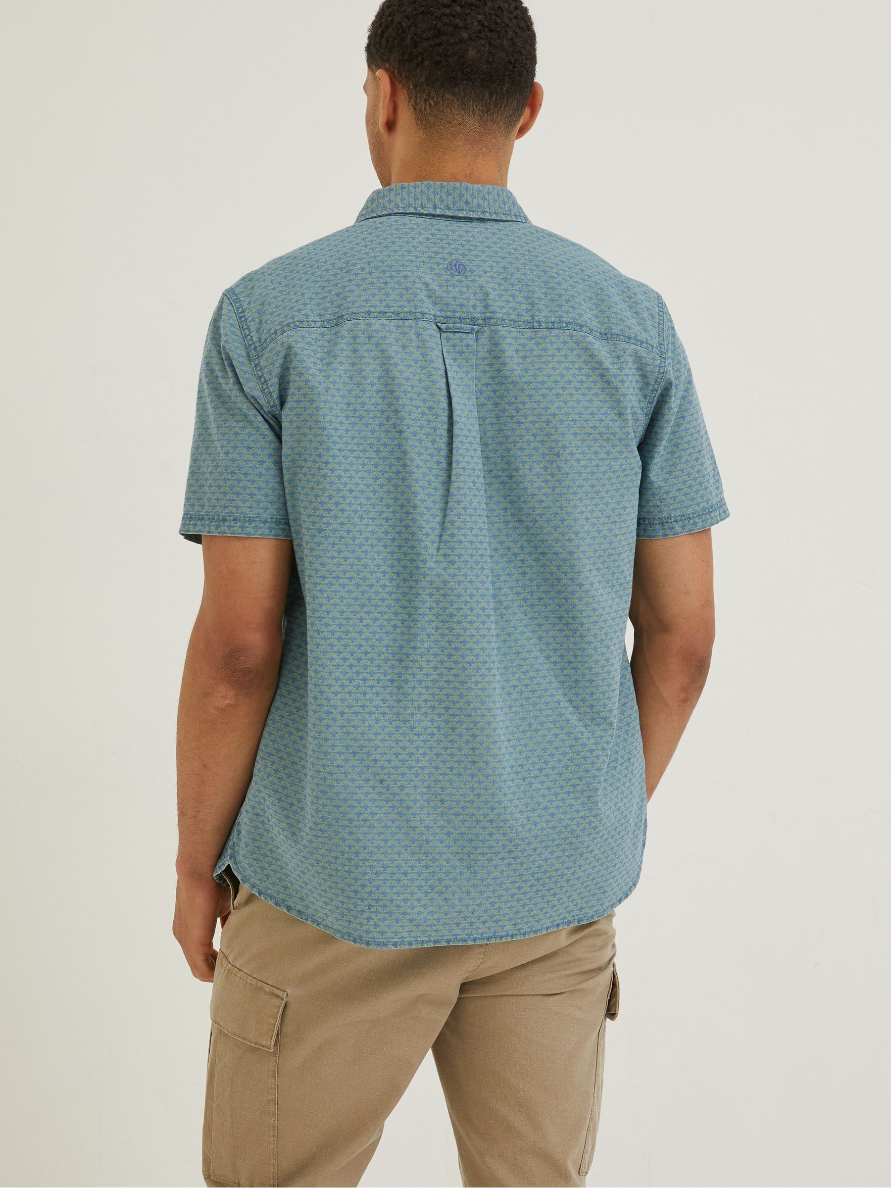 Green Geo Indigo Print Shirt - Image 2 of 4