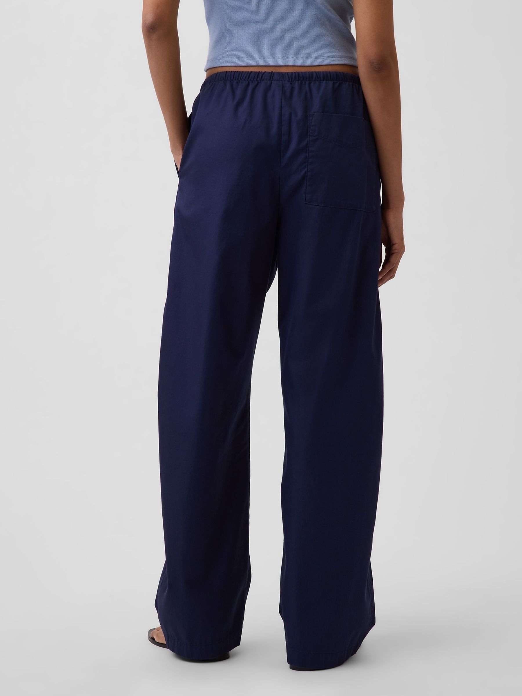 Navy Poplin Easy Barrel Trousers - Image 2 of 5