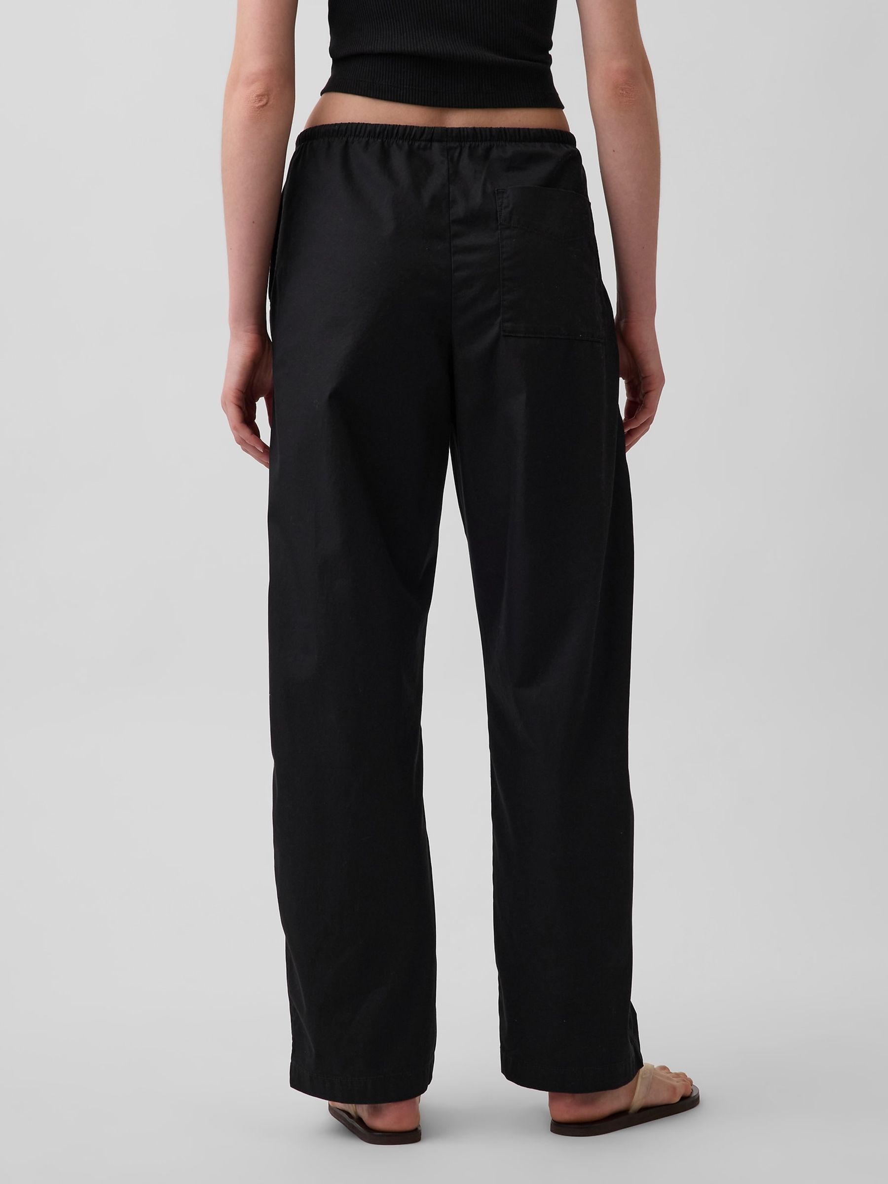 Black Poplin Easy Barrel Trousers - Image 2 of 5