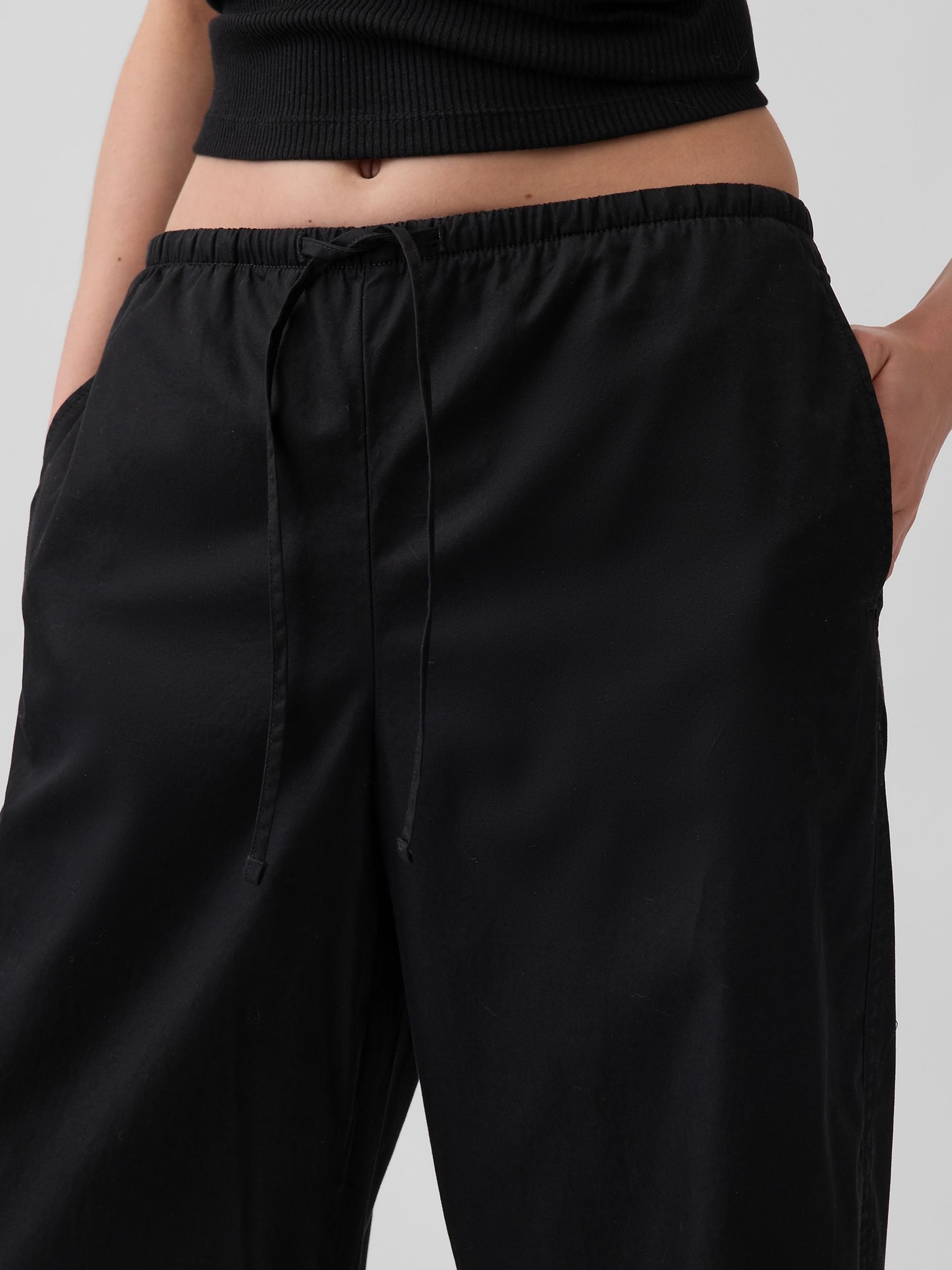 Black Poplin Easy Barrel Trousers - Image 5 of 5
