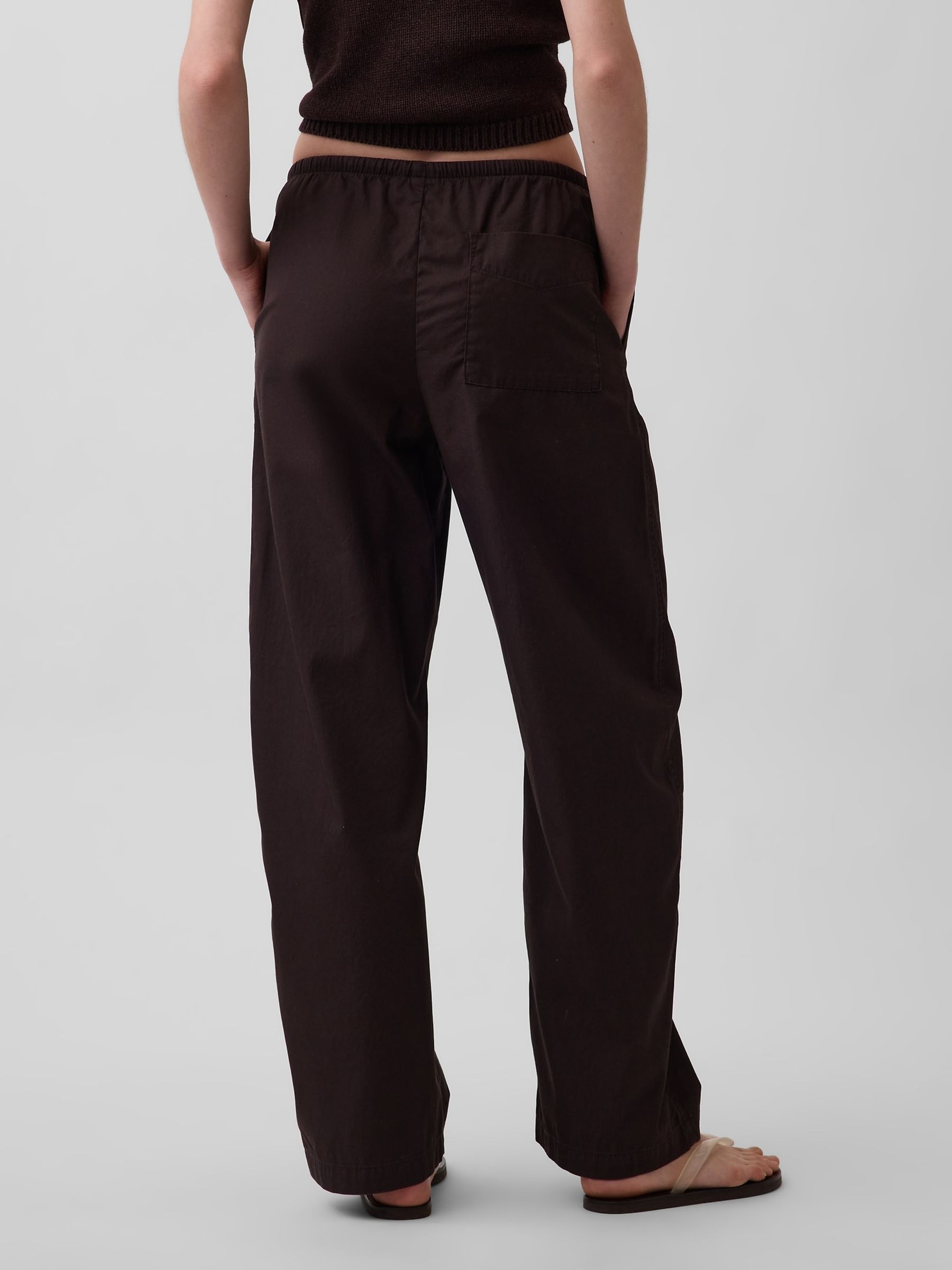 Brown Poplin Easy Barrel Trousers - Image 2 of 5