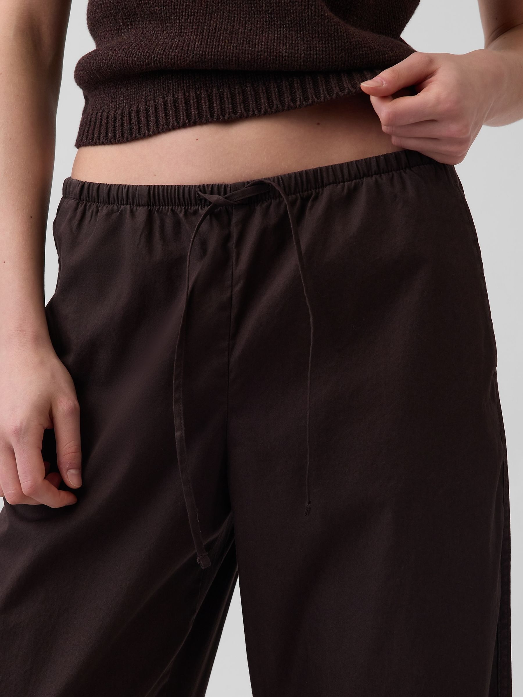Brown Poplin Easy Barrel Trousers - Image 5 of 5