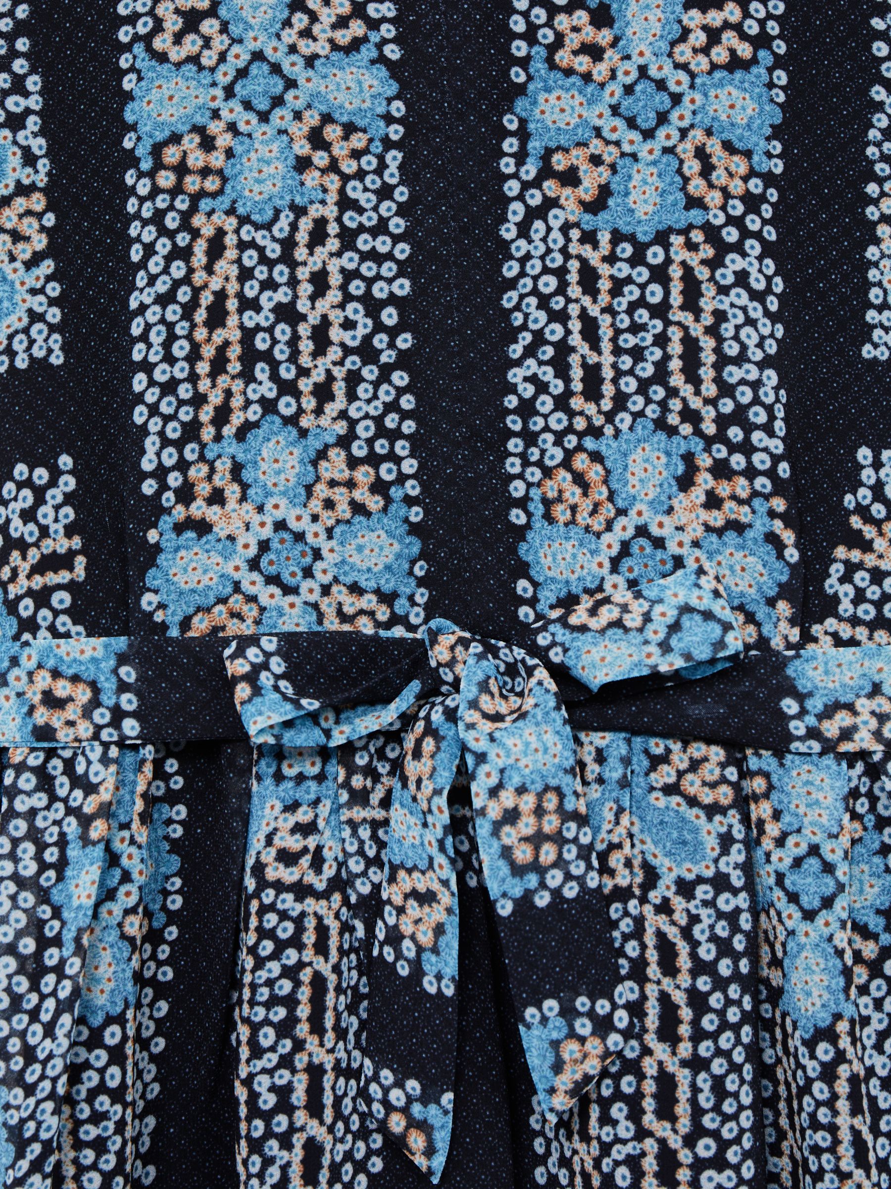 Floral Print Puff Sleeve Dress in Navy - Image 6 of 6