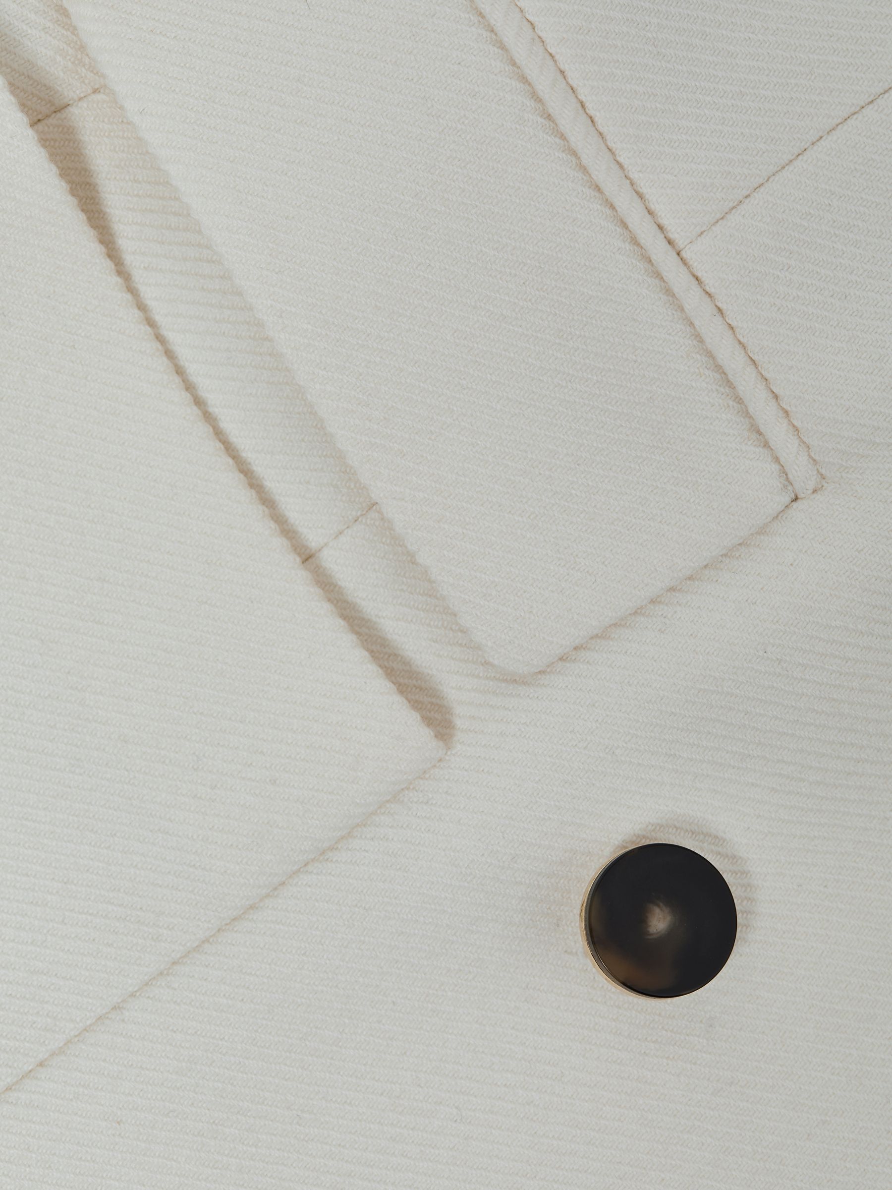 Double Breasted Twill Blazer in White - Image 6 of 7