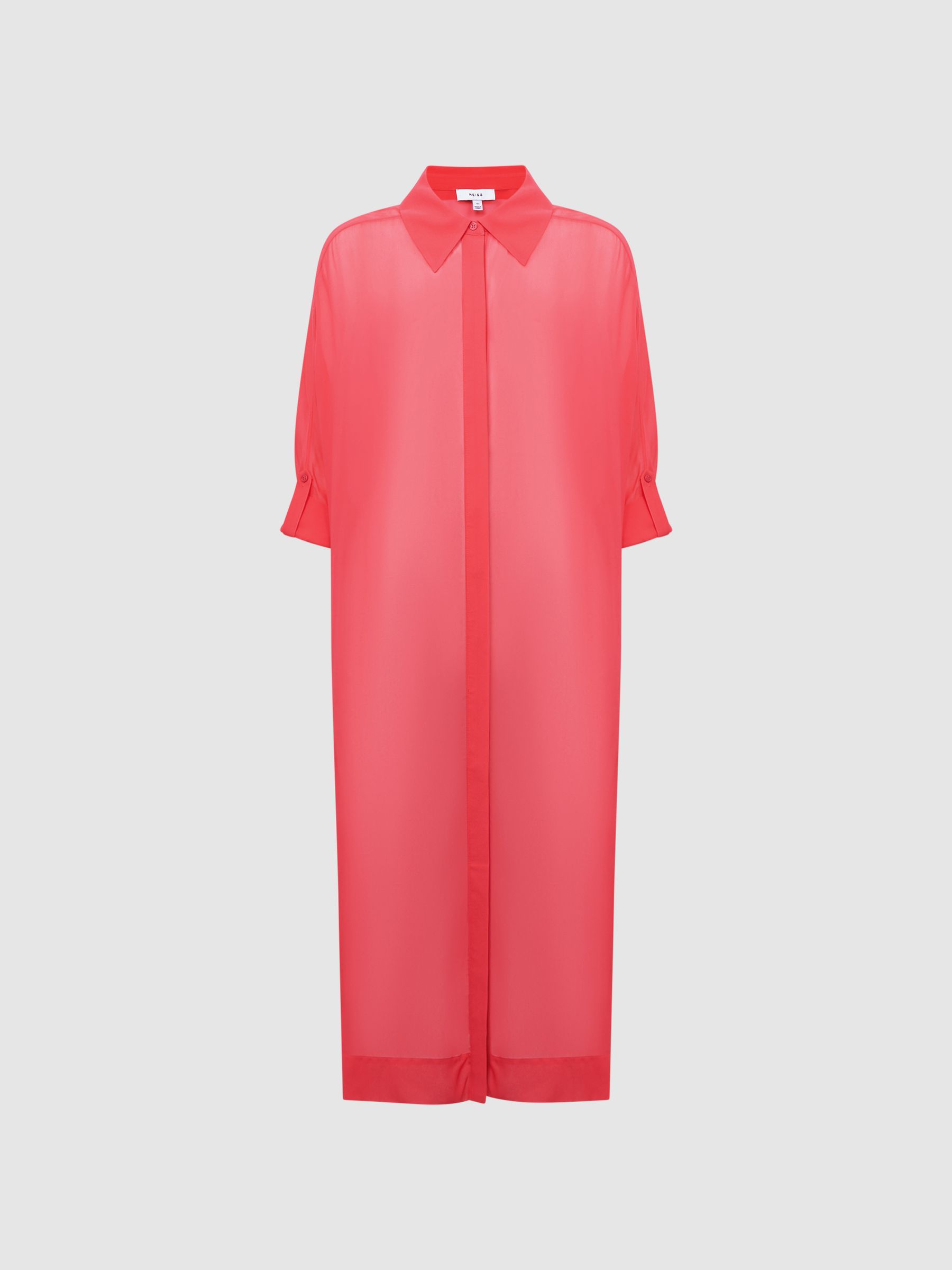 Sheer Kaftan in Coral - Image 2 of 8 Sheer Kaftan in Coral - Image 2 of 8