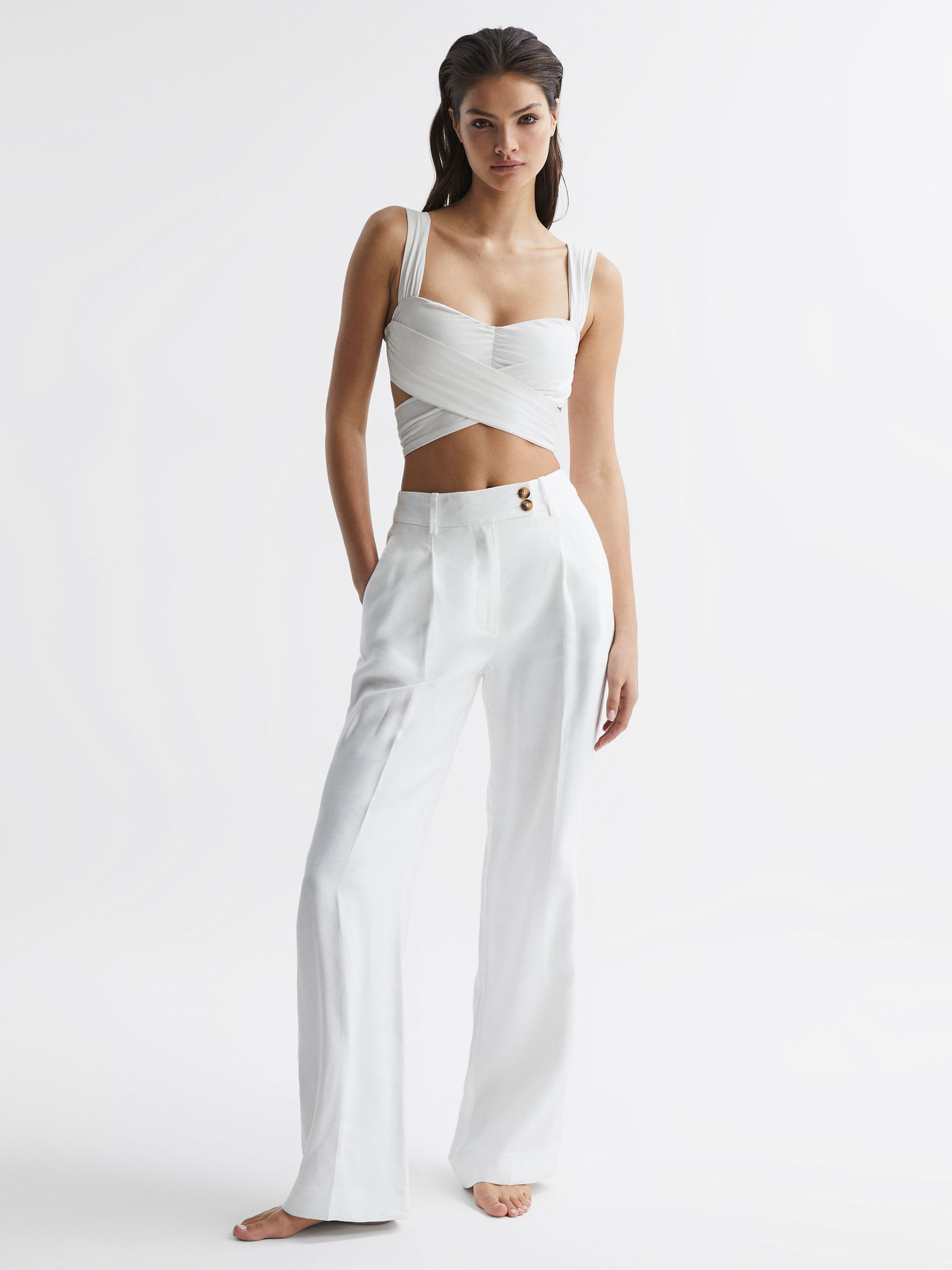 Wrap Design Bikini Top in White - Image 6 of 6
