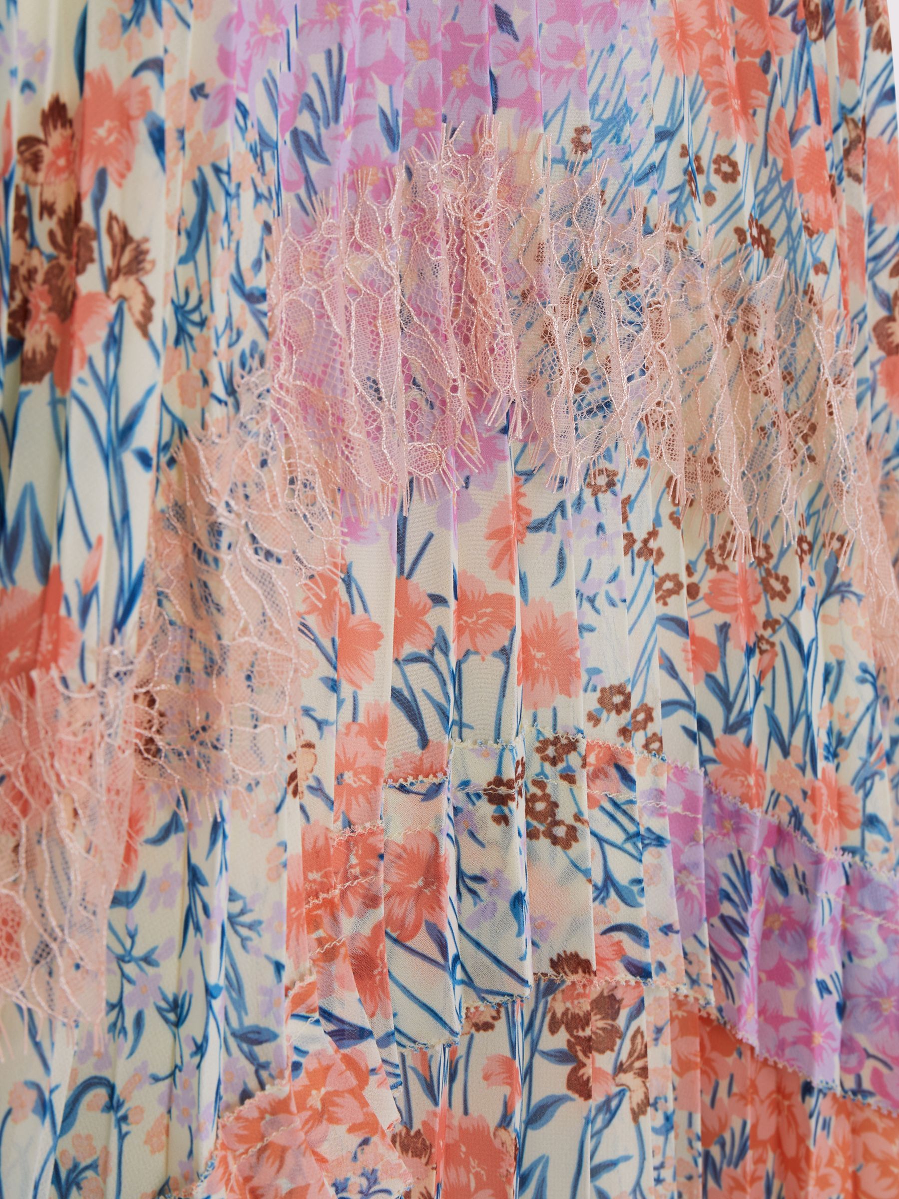 9-12 yrs Floral Printed Pleated Dress in Pink - Image 6 of 6