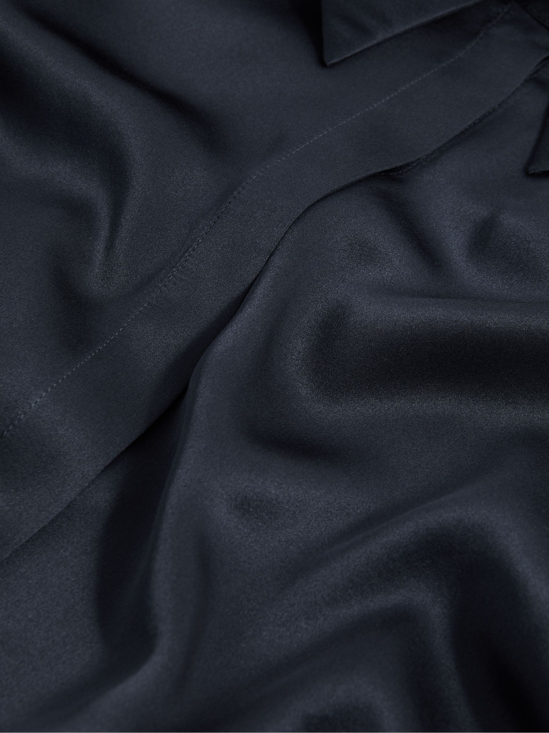 Silk Double-Cuff Button-Through Shirt in Navy - Image 5 of 6