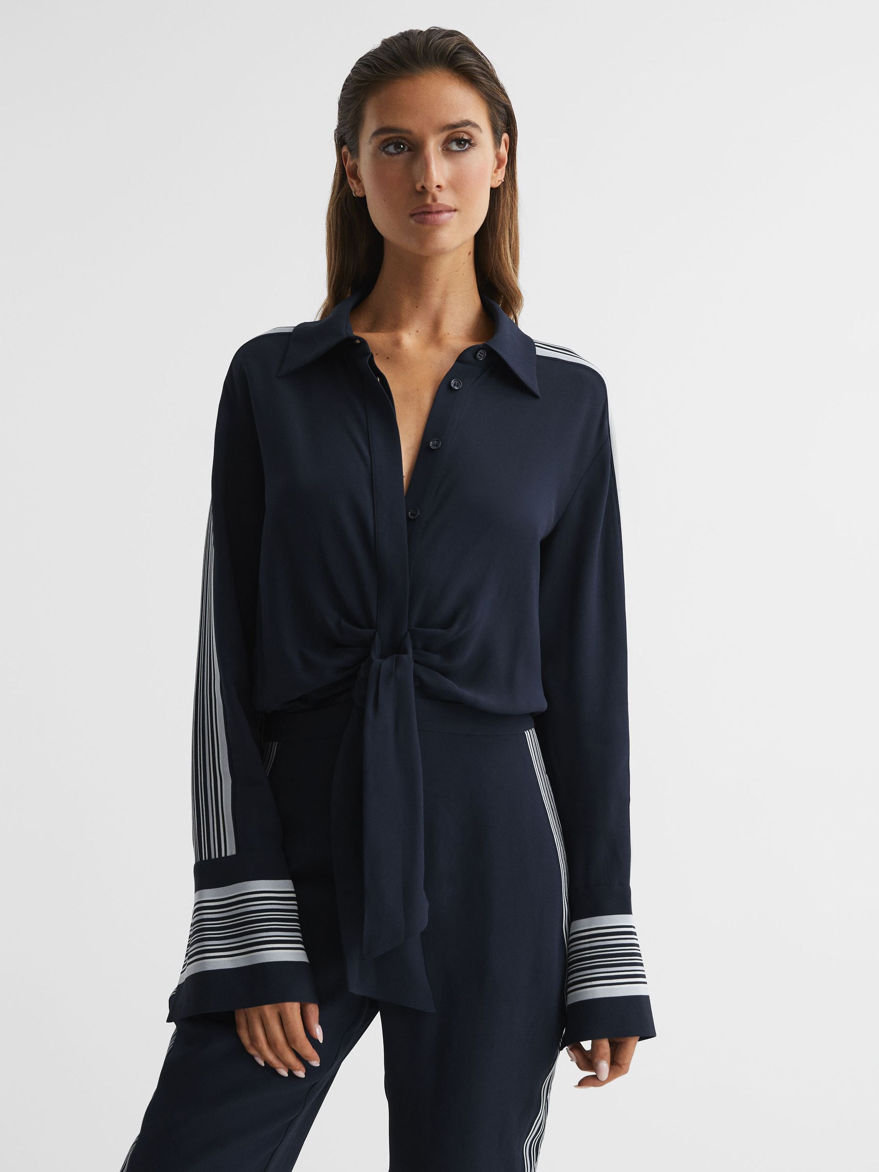 Long Sleeve Jumpsuit in Navy - Image 7 of 7