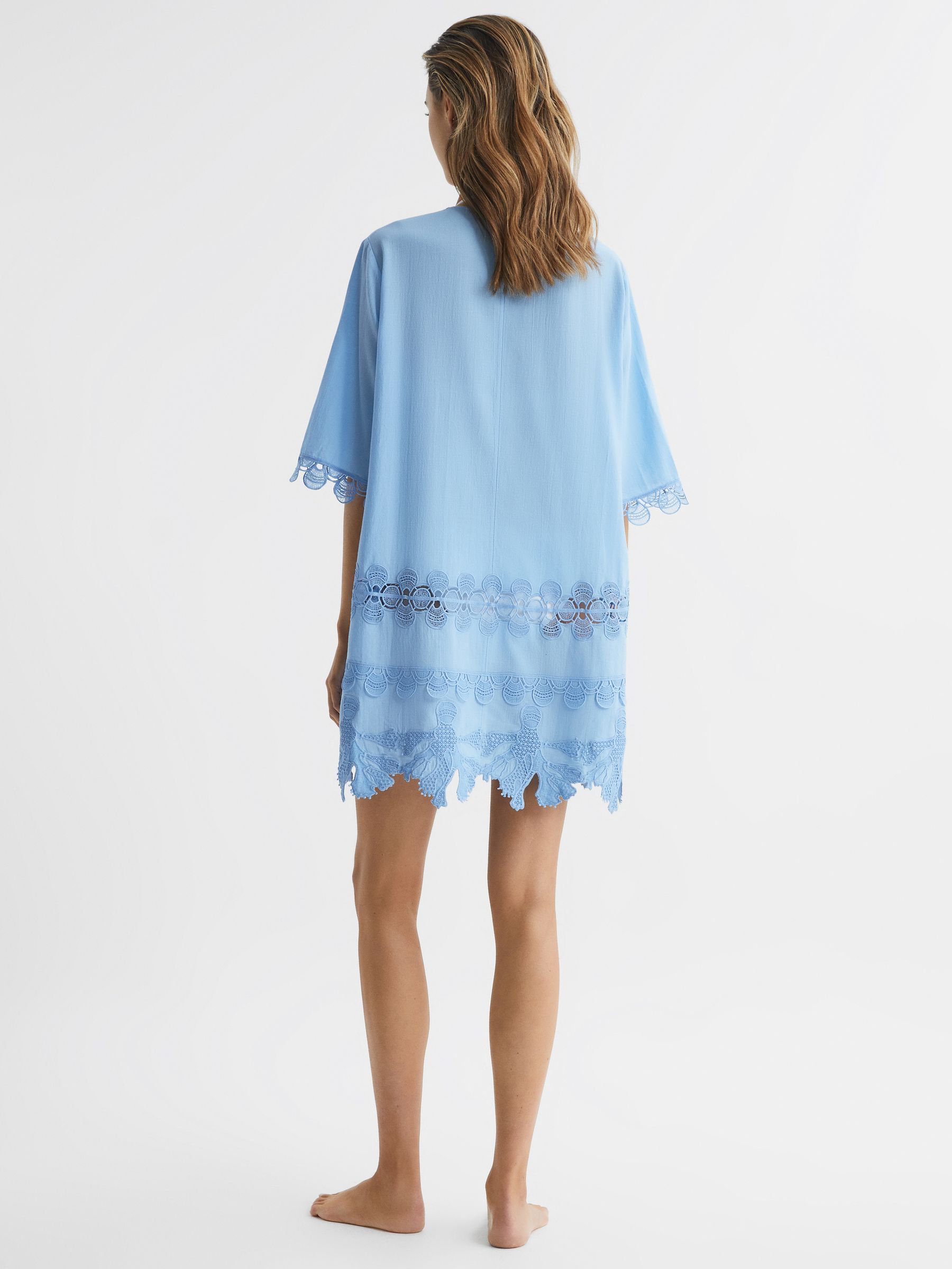 Embroidered Kaftan in Blue - Image 5 of 6