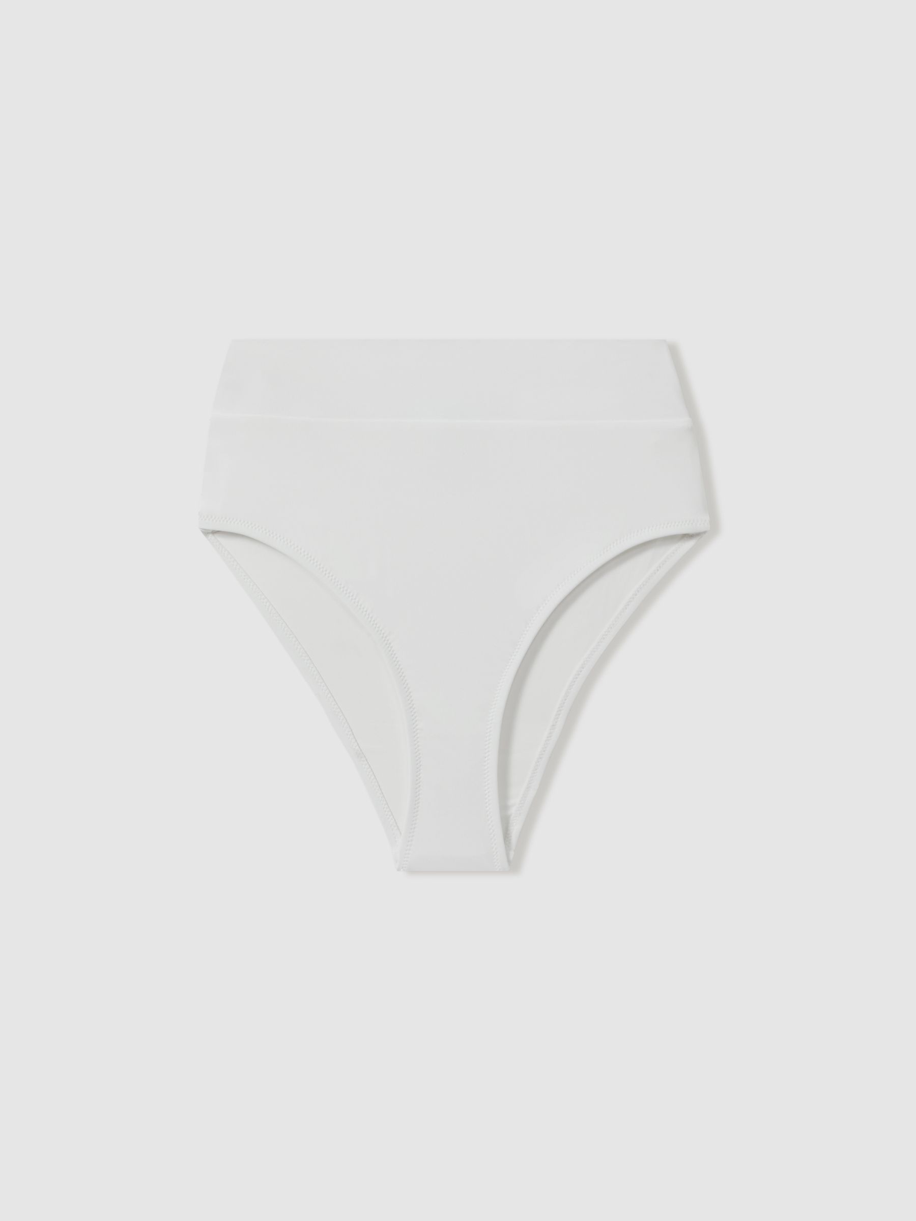 High Rise Bikini Bottoms in White - Image 2 of 5
