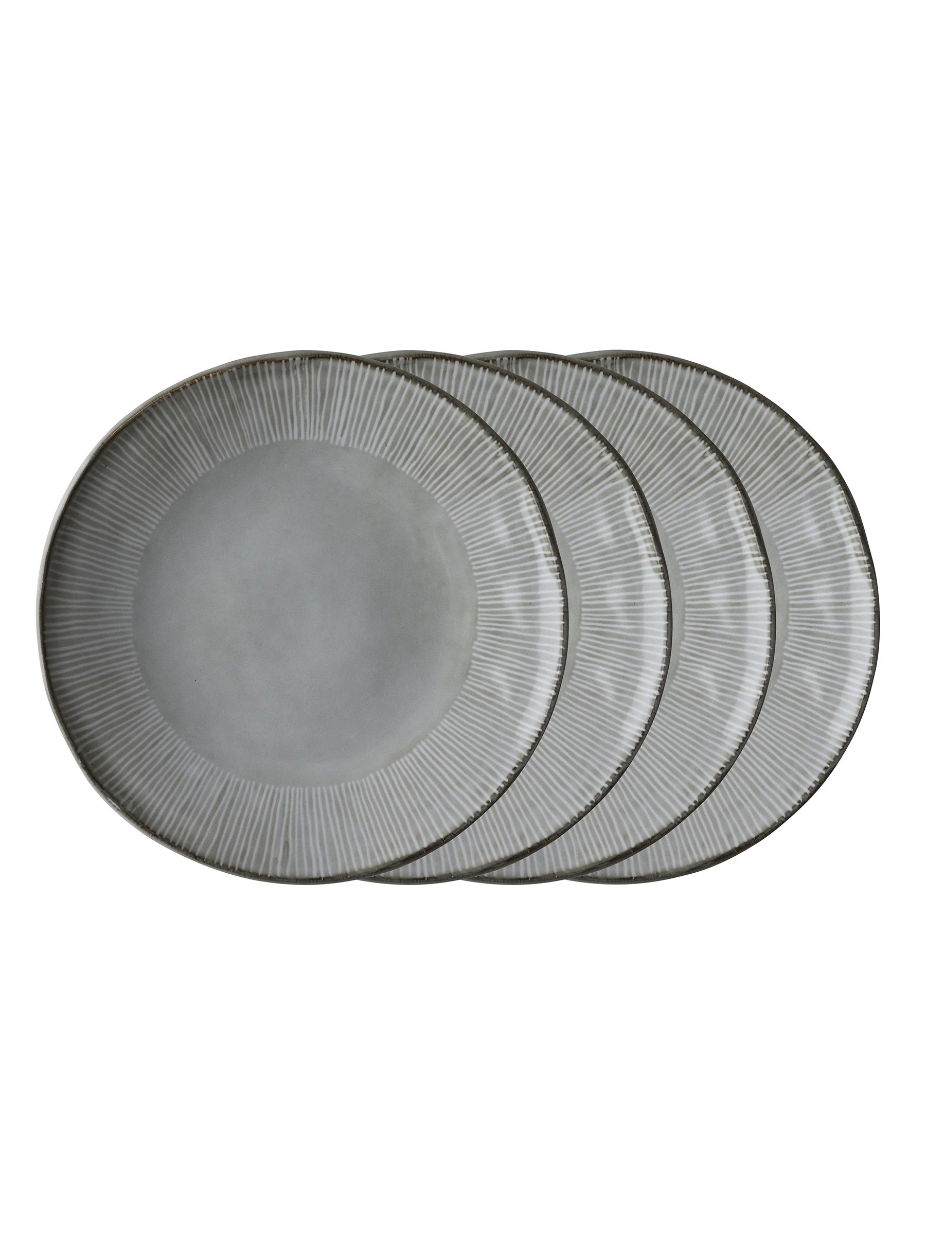 Dutch Rose Grey Set of 4 Dinner Plates Set of 4 Dinner Plates - Image 2 of 2