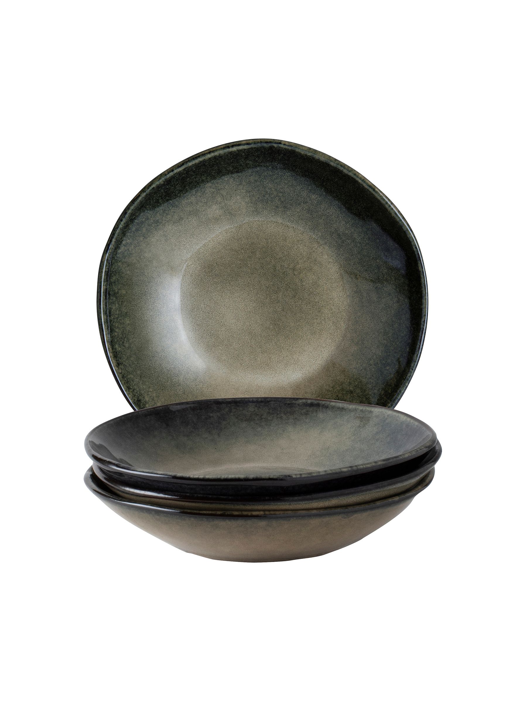 Dutch Rose Set of 4 Green Pasta Bowls - Image 1 of 4