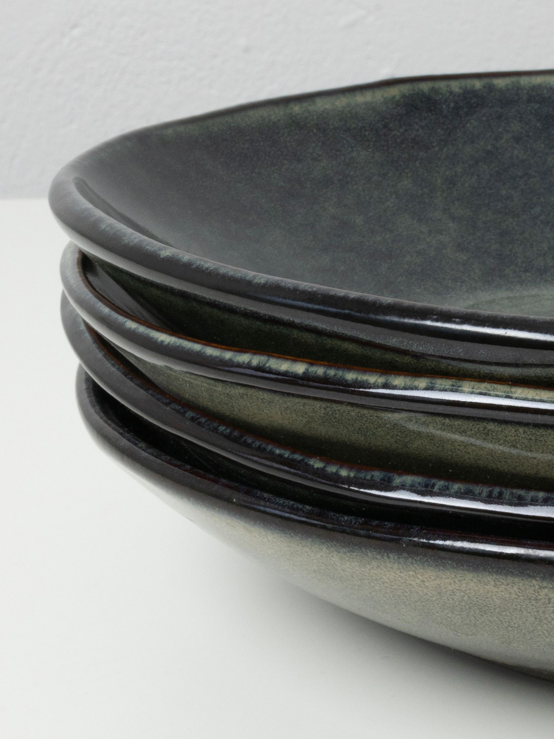 Dutch Rose Set of 4 Green Pasta Bowls - Image 4 of 4