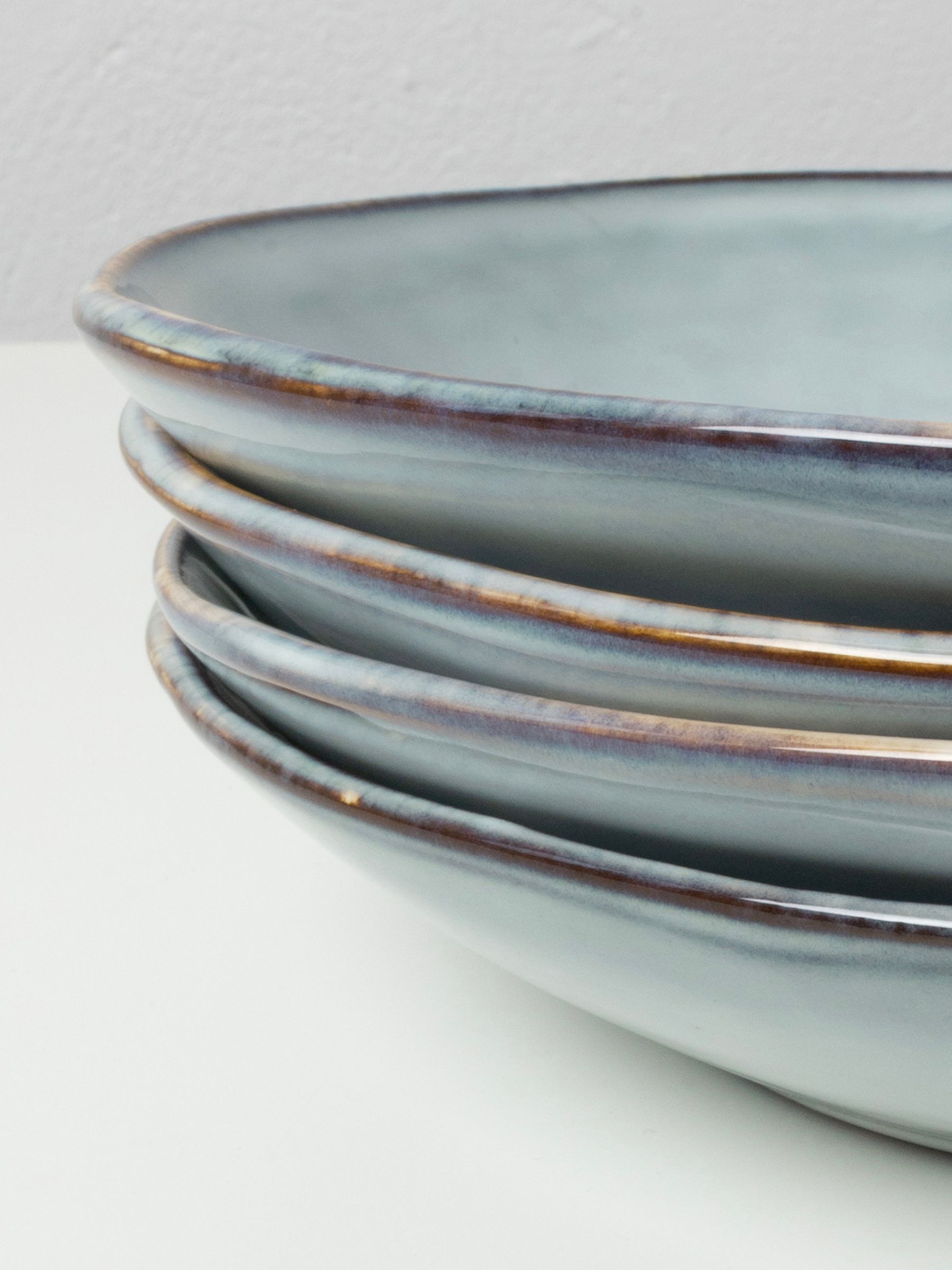 Dutch Rose Set of 4 Blue Pasta Bowls - Image 2 of 4