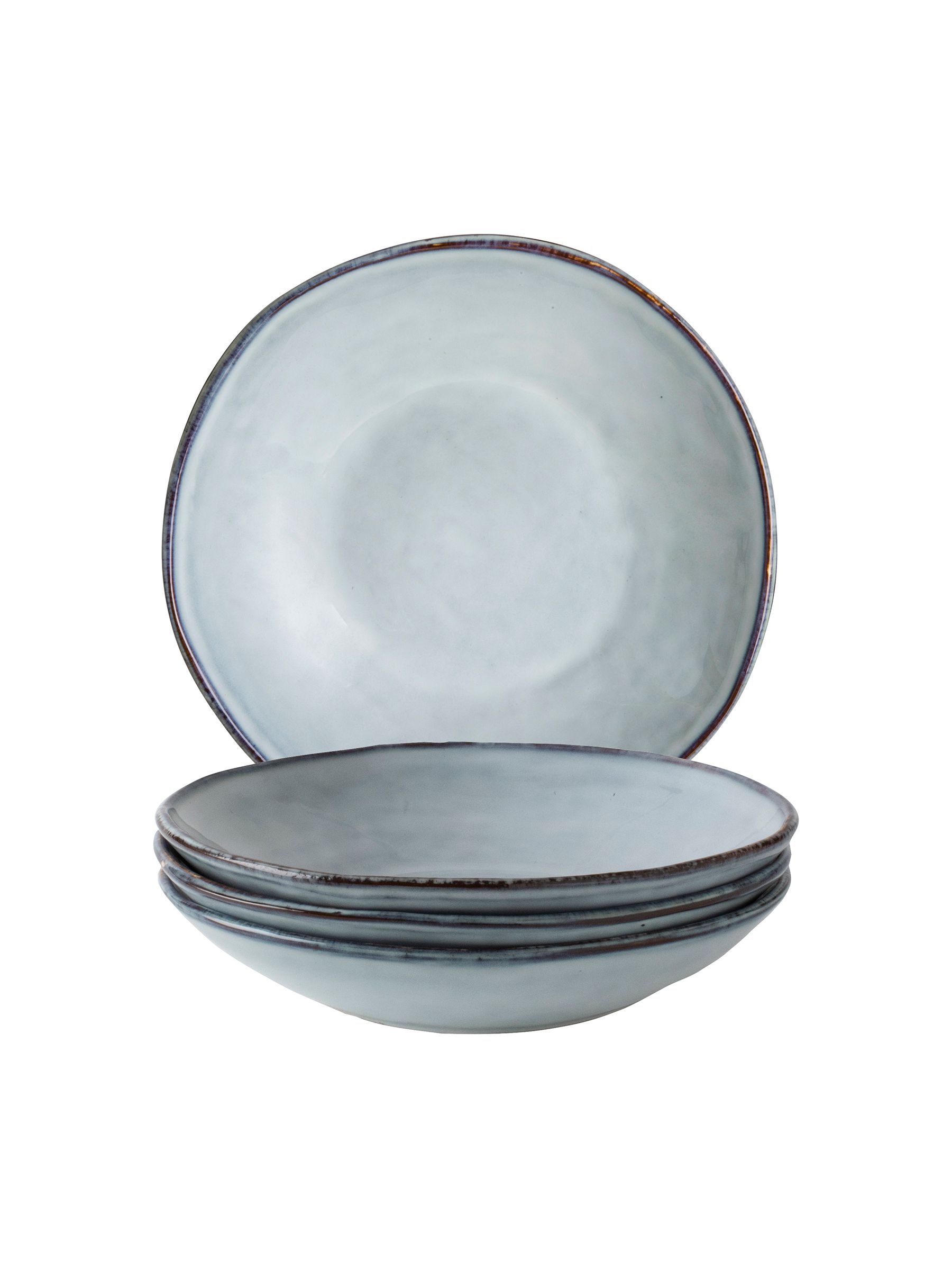 Dutch Rose Set of 4 Blue Pasta Bowls - Image 3 of 4
