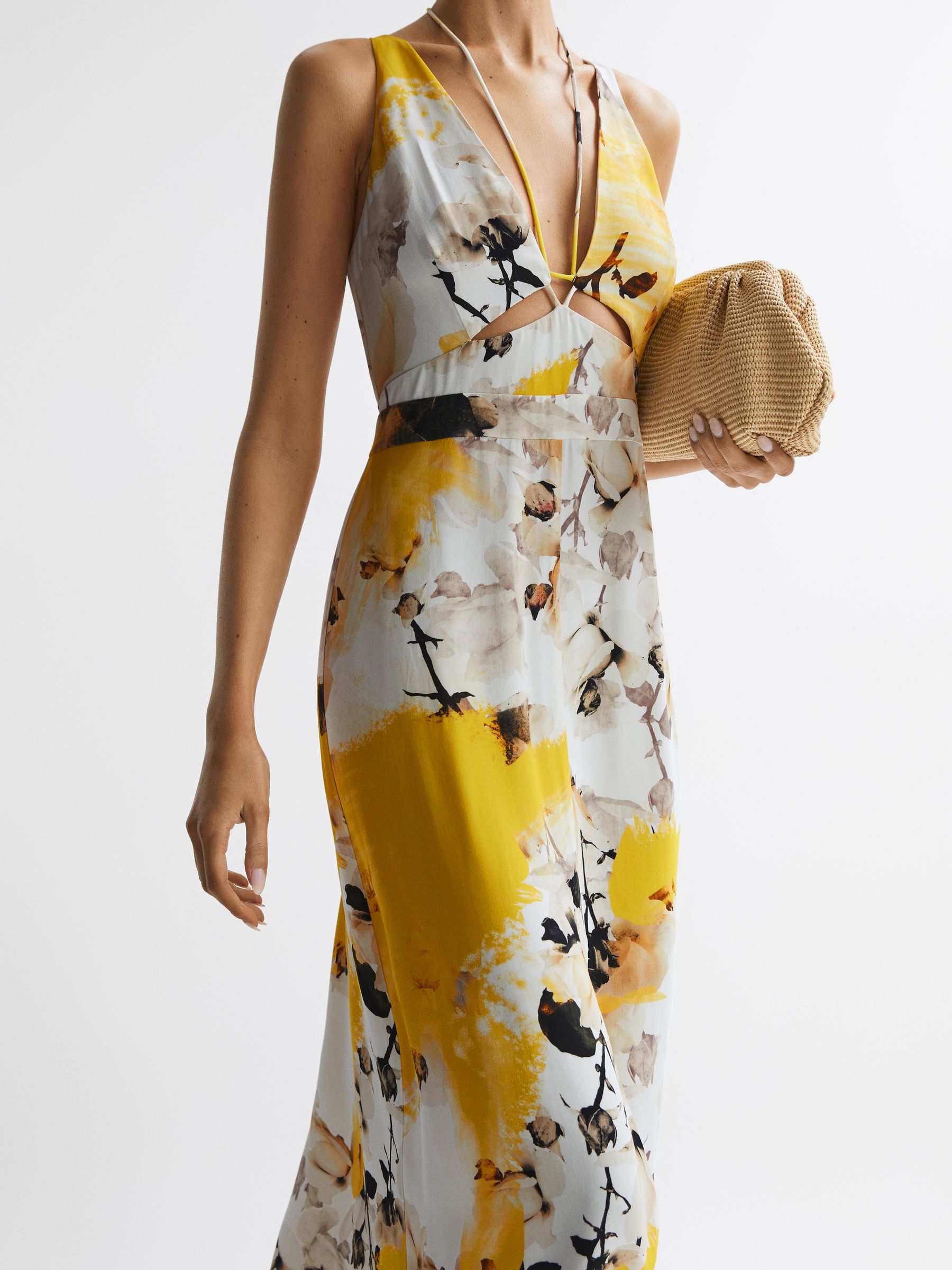 【海外限定】REISSドレス☆Gold Rochelle Satin Floral-Print Sl 0400023023216_GOLD?wid=600&hei