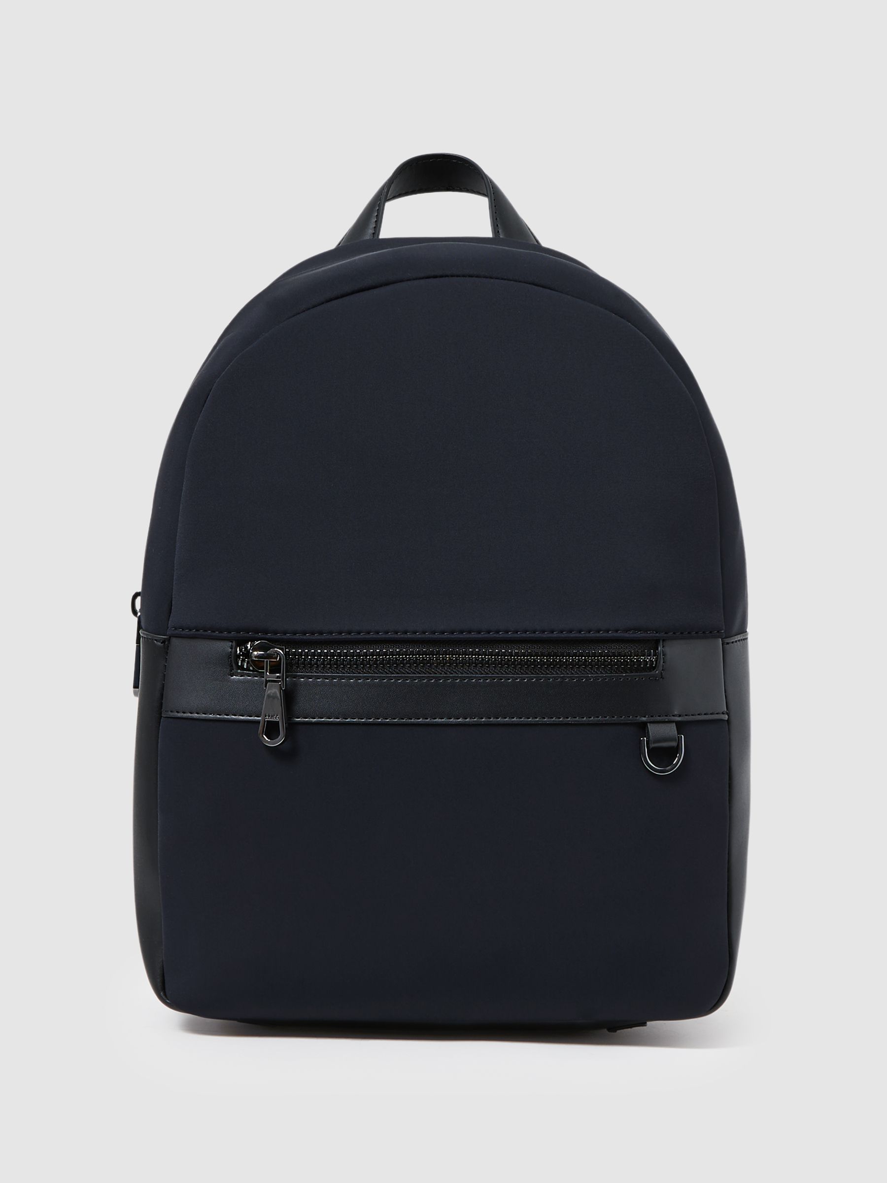 Neoprene Zipped Backpack in Dark Navy - Image 1 of 5