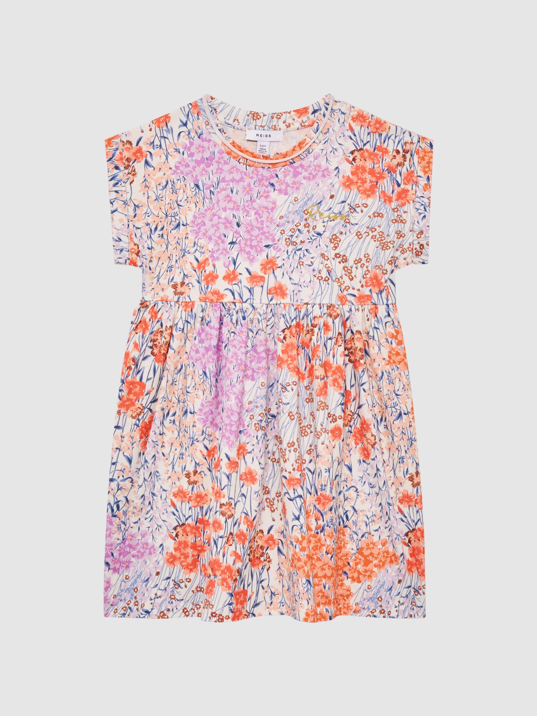4-9 yrs Floral Print Jersey Dress in Pink Print - Image 2 of 6