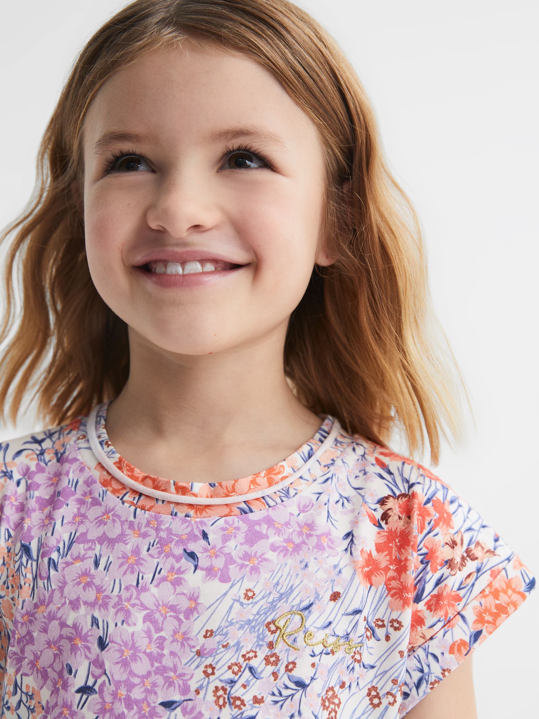 4-9 yrs Floral Print Jersey Dress in Pink Print - Image 4 of 6
