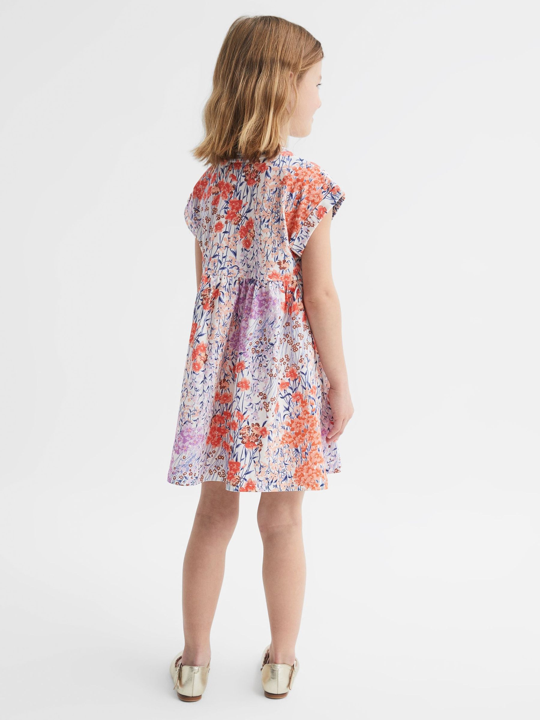 4-9 yrs Floral Print Jersey Dress in Pink Print - Image 5 of 6