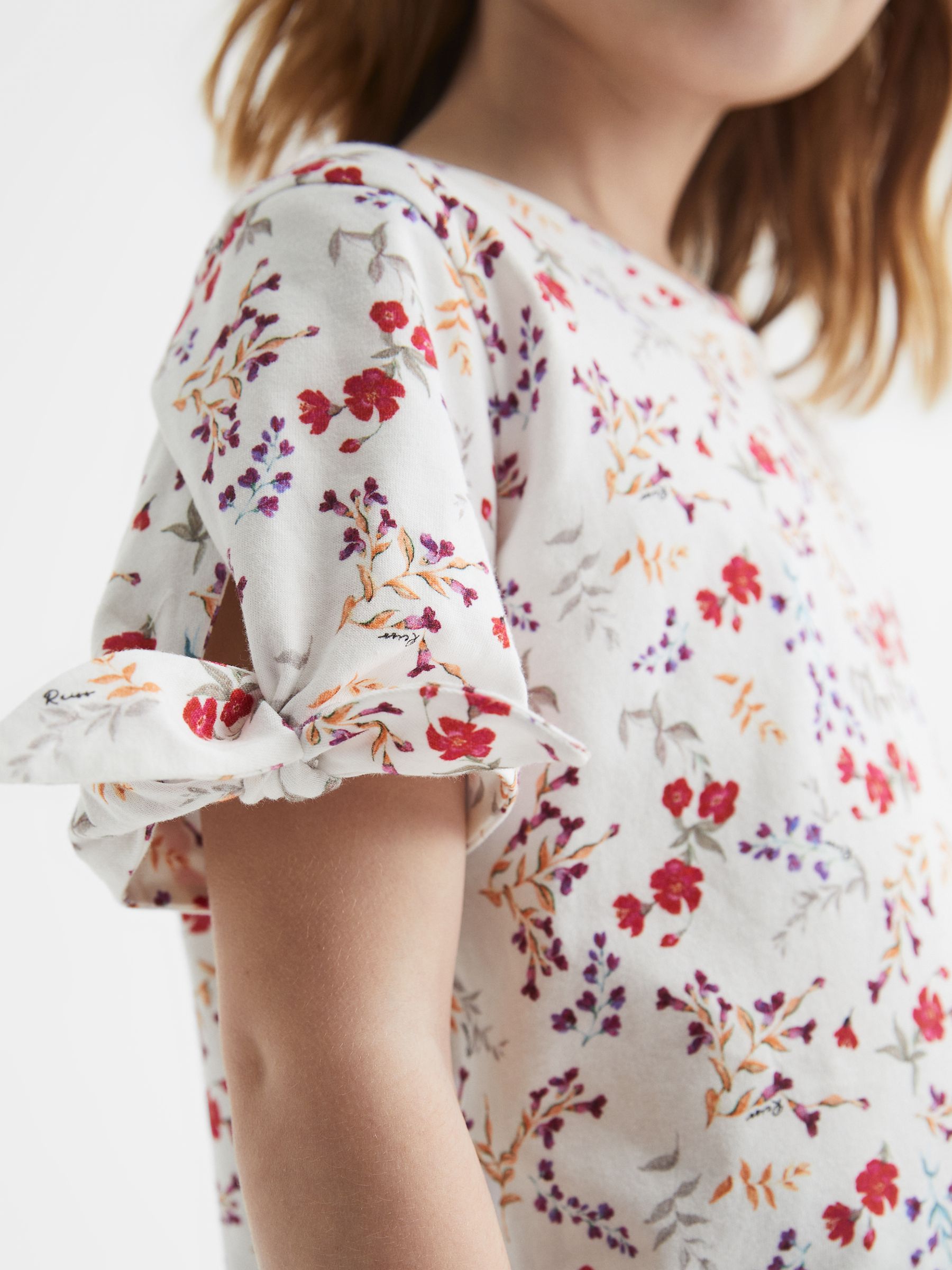 Printed Cotton T-Shirt in Multi - Image 4 of 6