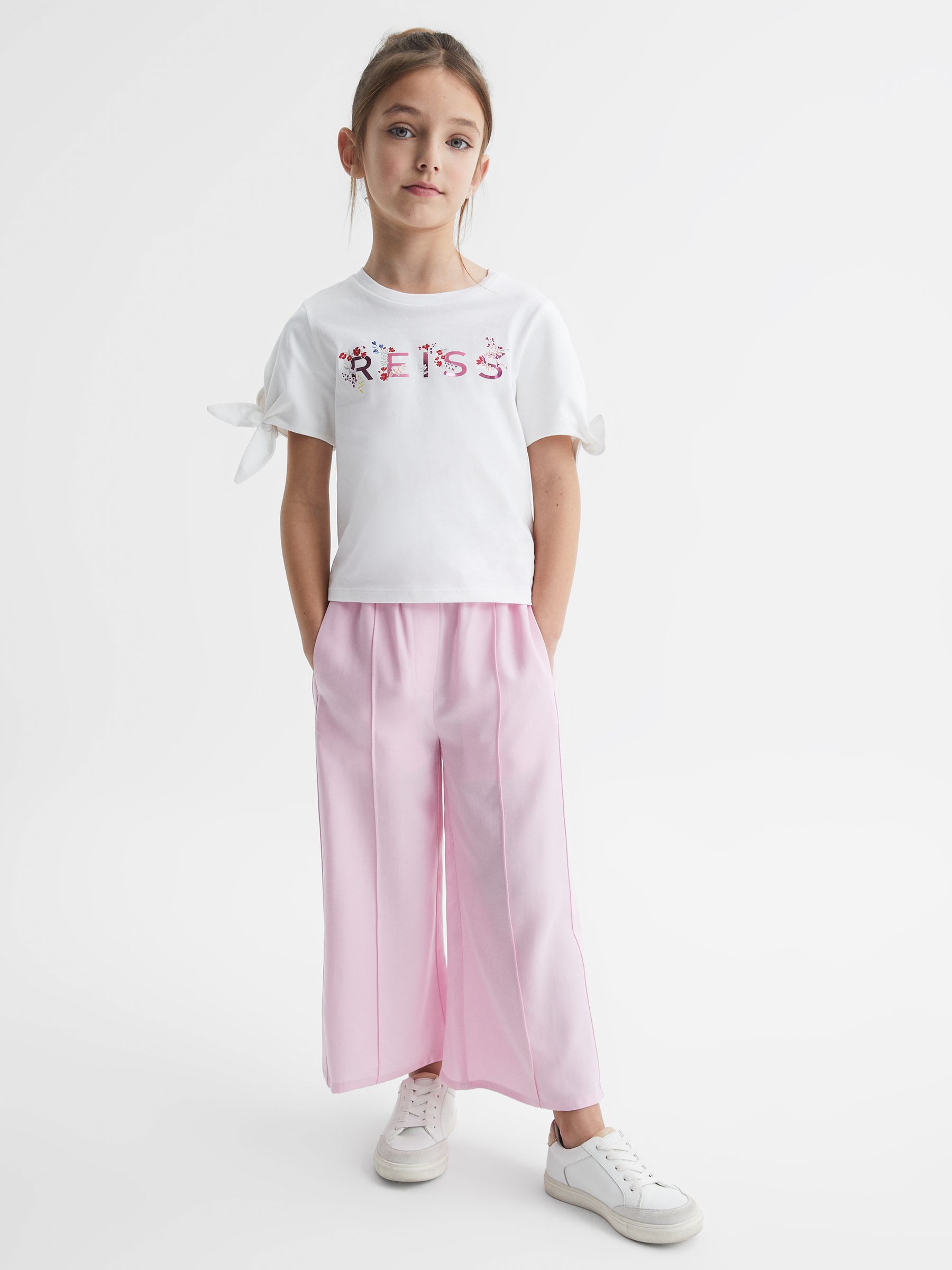 Junior Printed Cotton T-Shirt in Pink Print - Image 3 of 6