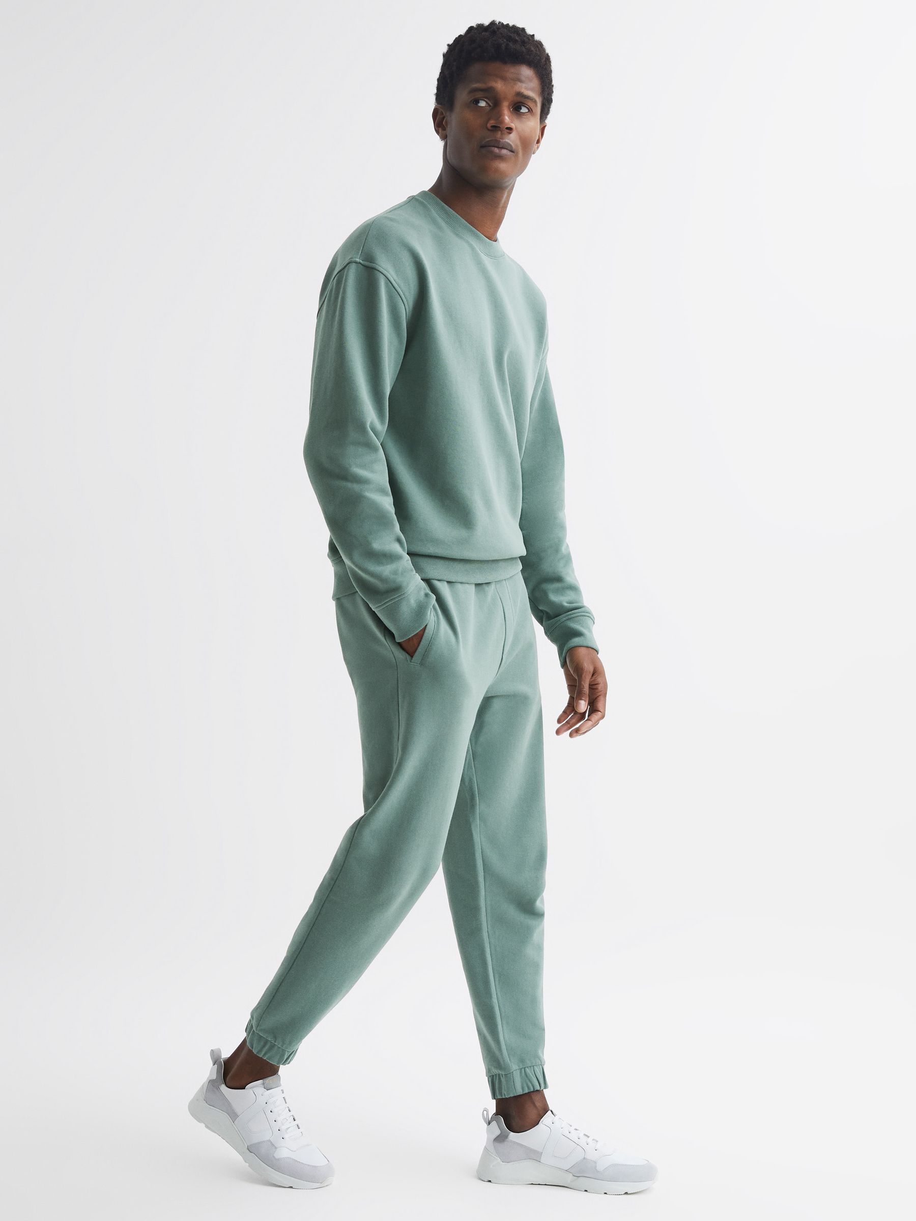 Oversized Garment Dye Sweatshirt in Fern Green - Image 3 of 6