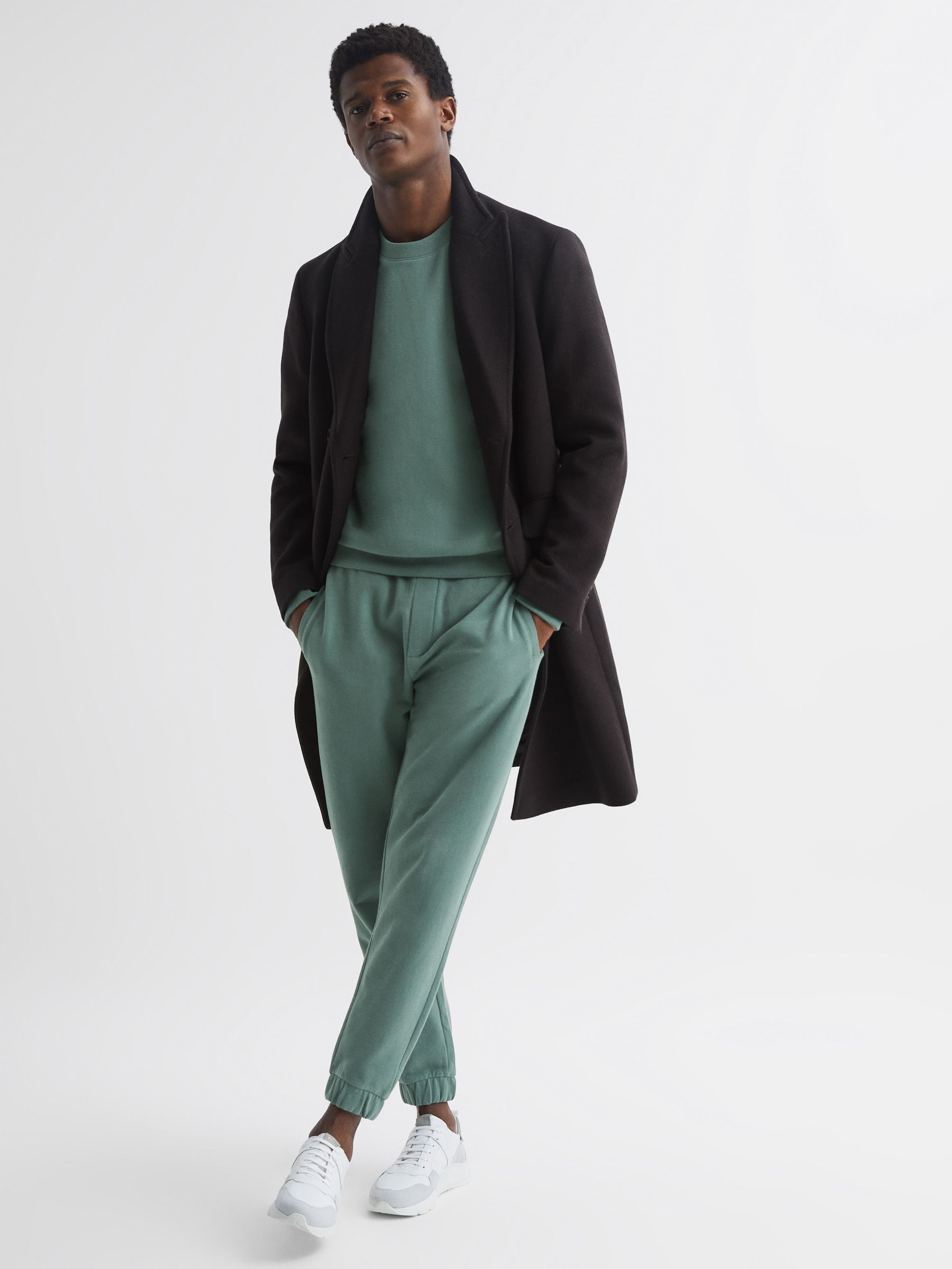 Oversized Garment Dye Sweatshirt in Fern Green - Image 6 of 6