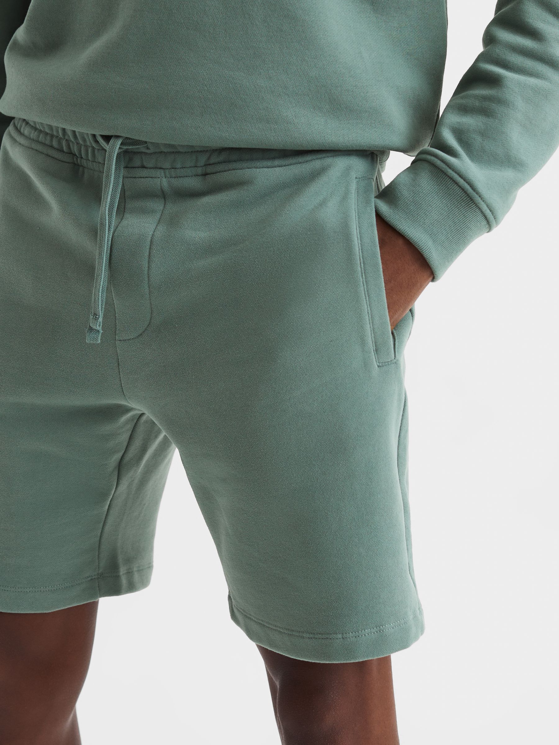 Garment Dye Jersey Shorts in Fern Green - Image 4 of 5