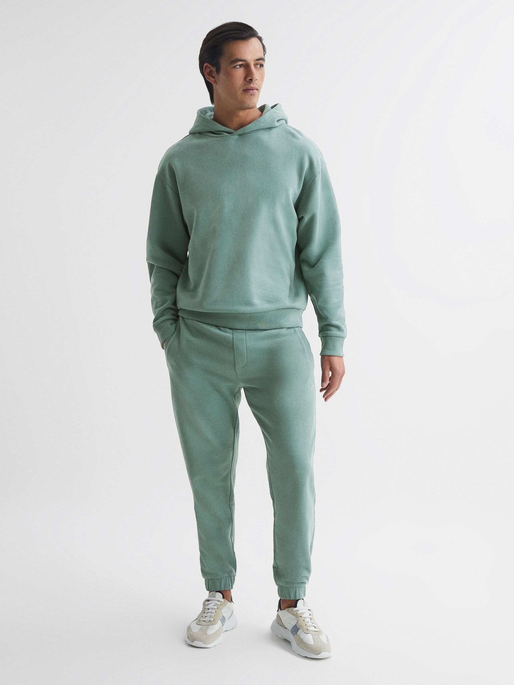Garment Dye Hoodie in Fern Green - Image 3 of 5