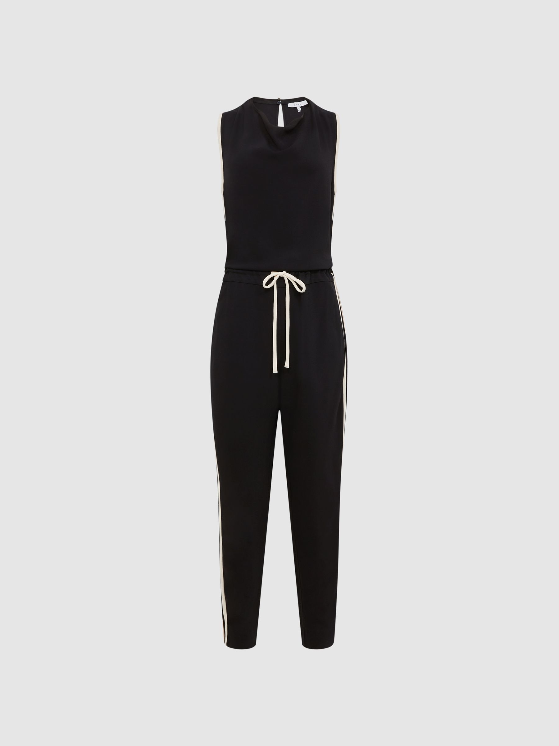 Side Stripe Jumpsuit in Black - Image 2 of 6