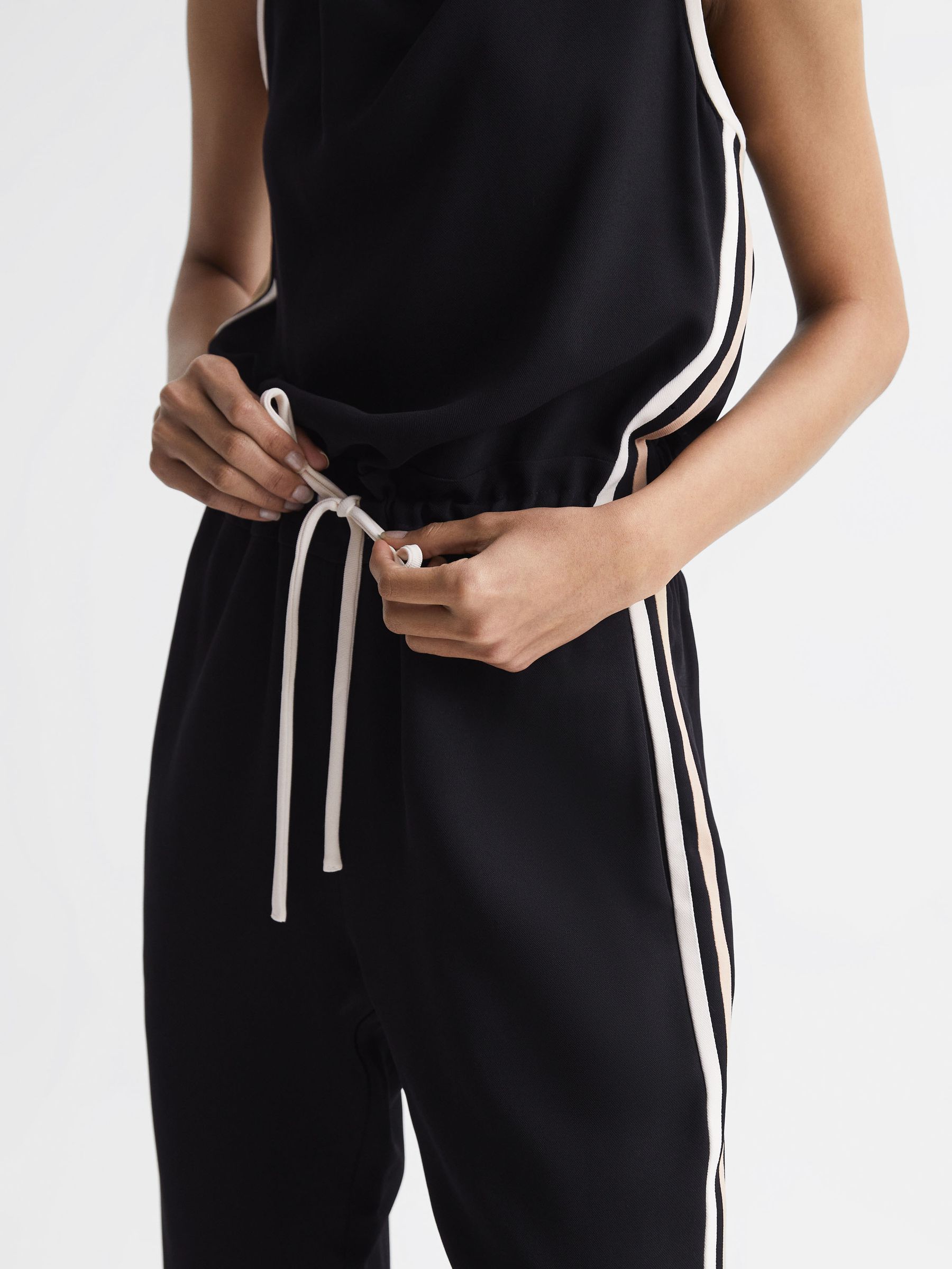 Side Stripe Jumpsuit in Black - Image 4 of 6