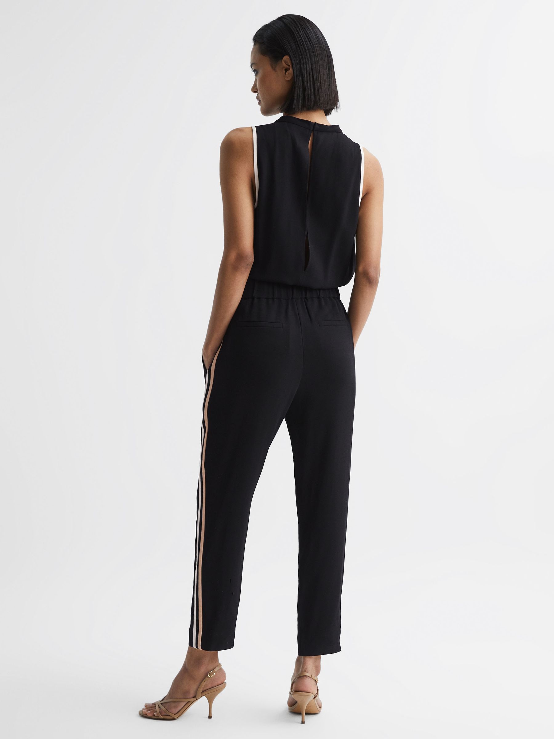 Side Stripe Jumpsuit in Black - Image 5 of 6