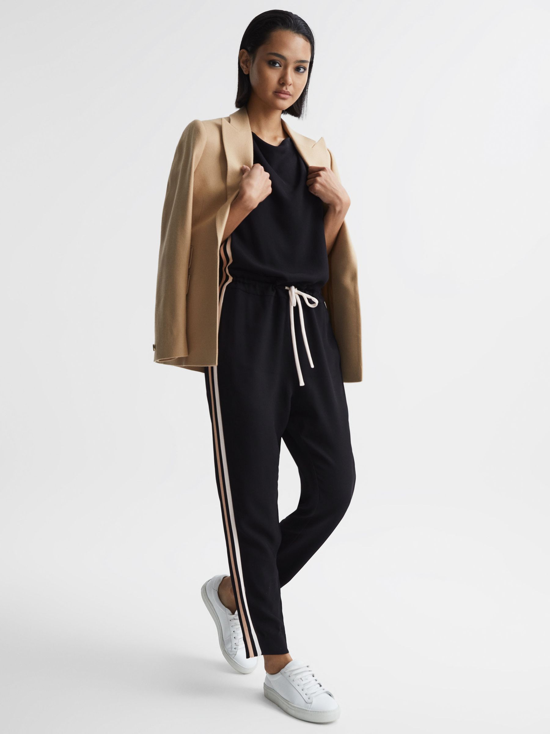 Side Stripe Jumpsuit in Black - Image 6 of 6