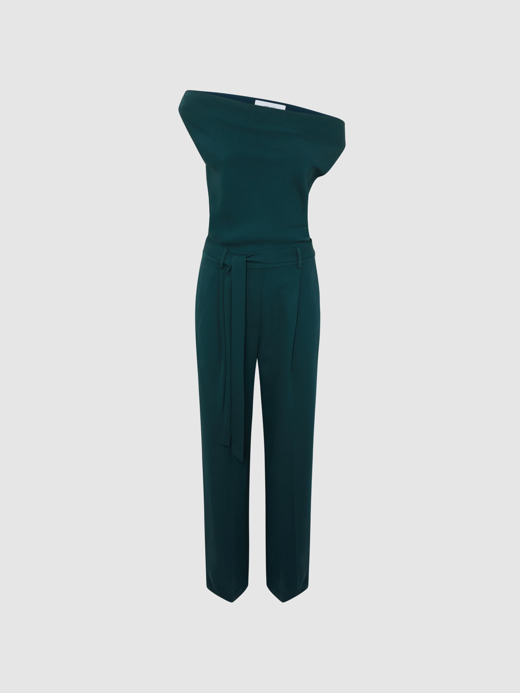 Off-The-Shoulder Jumpsuit in Teal - Image 2 of 5